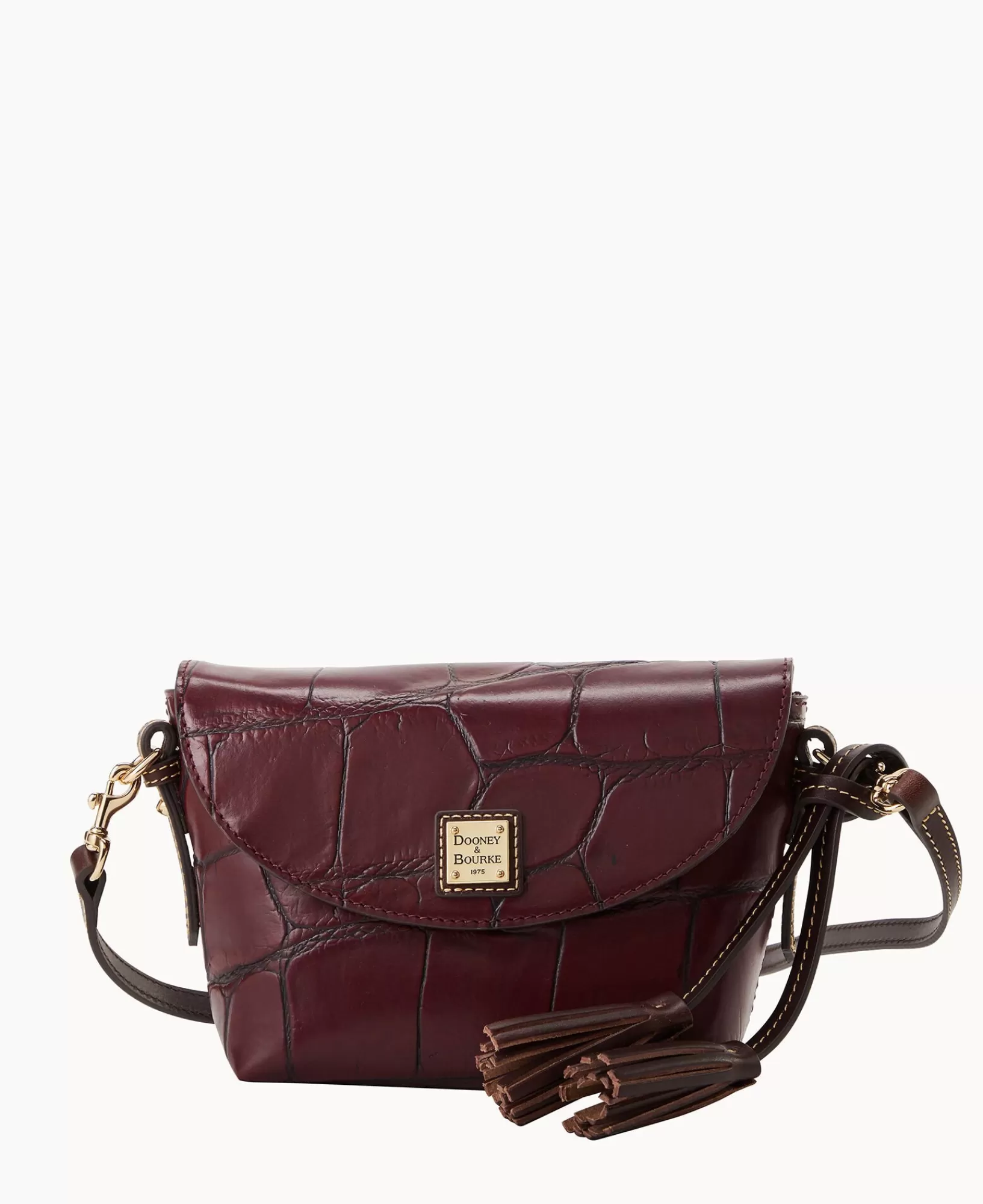 Shoulder Bags | Crossbodies>Dooney & Bourke Denison Crossbody Saddle Bag Bordeaux