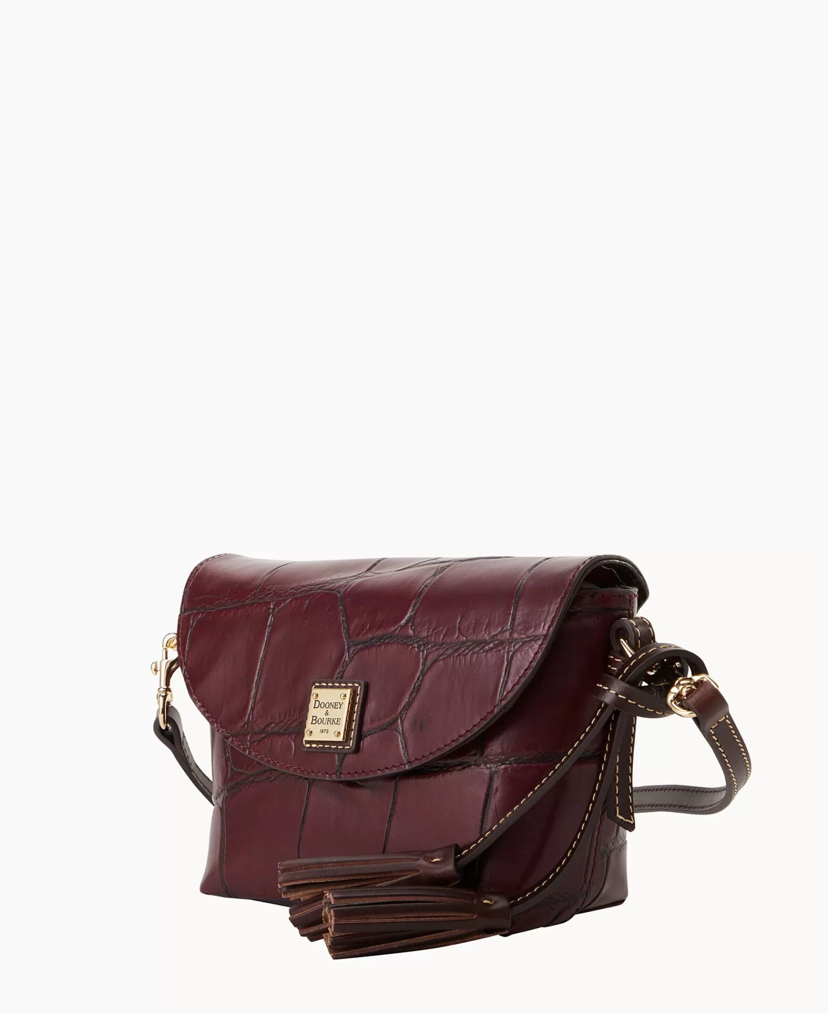 Shoulder Bags | Crossbodies>Dooney & Bourke Denison Crossbody Saddle Bag Bordeaux