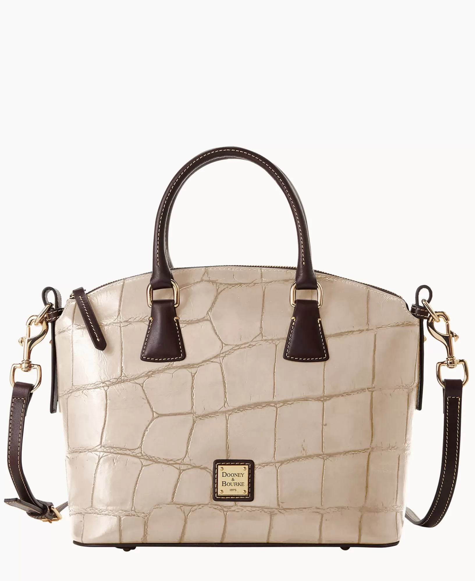 Shoulder Bags | Crossbodies>Dooney & Bourke Denison Domed Satchel Taupe