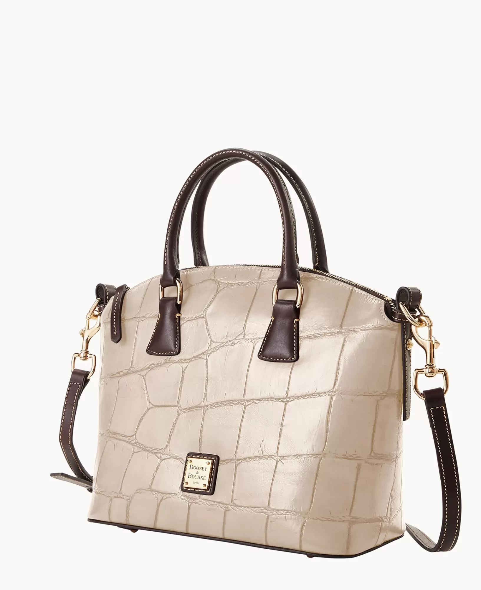 Shoulder Bags | Crossbodies>Dooney & Bourke Denison Domed Satchel Taupe