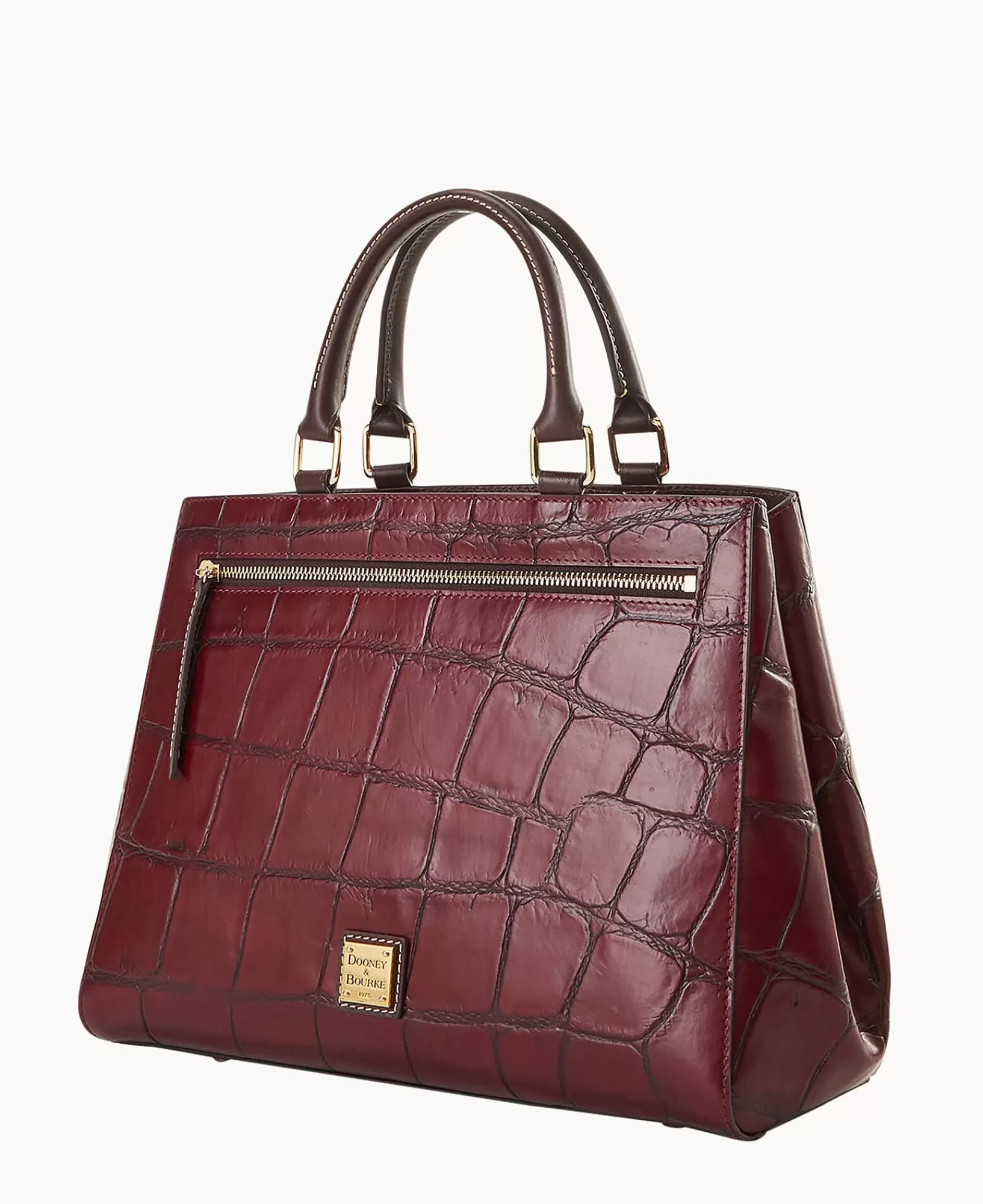 Shoulder Bags | Crossbodies>Dooney & Bourke Denison Zip Satchel Bordeaux