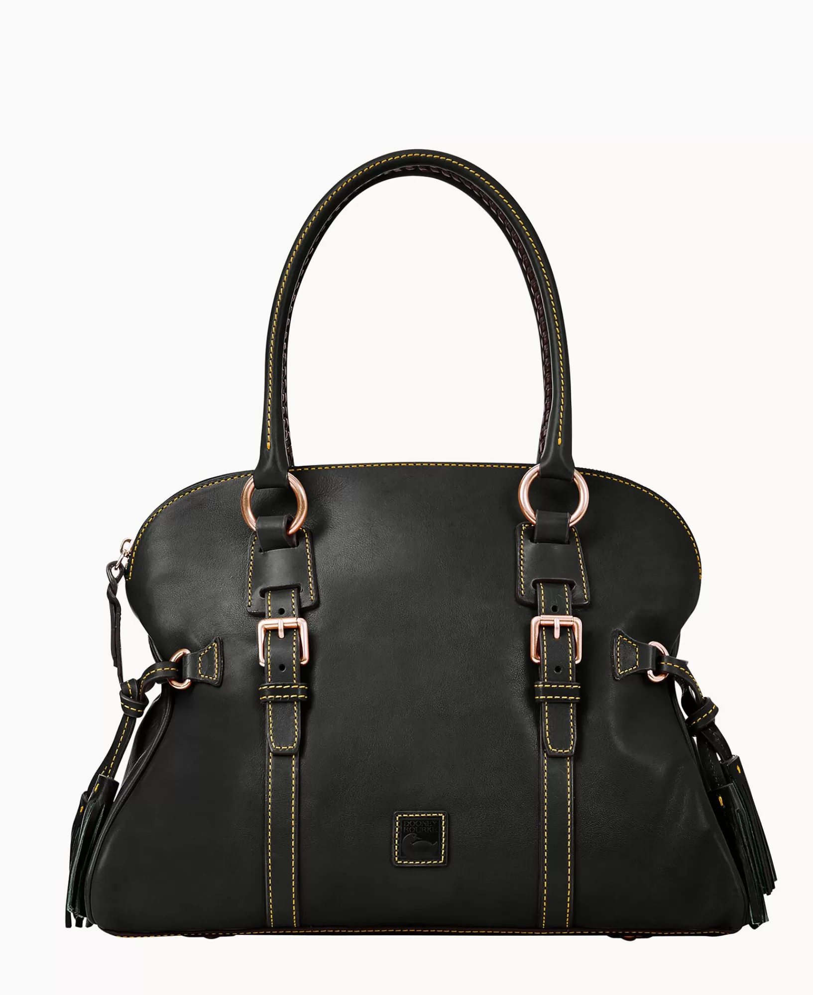 Shoulder Bags | Satchels>Dooney & Bourke Florentine Domed Buckle Satchel BlackBlack