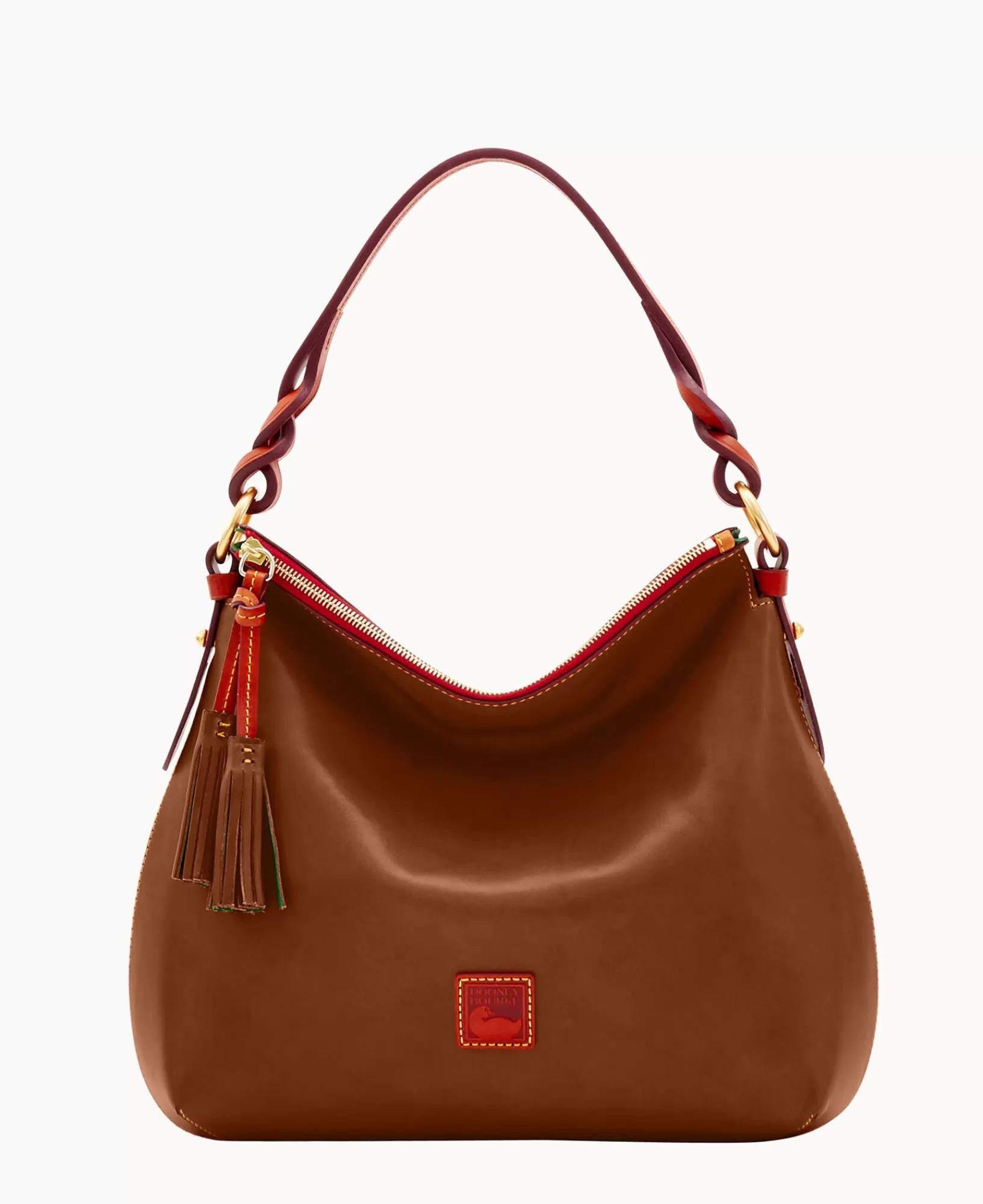 Shoulder Bags>Dooney & Bourke Florentine Twist Strap Hobo Chestnut