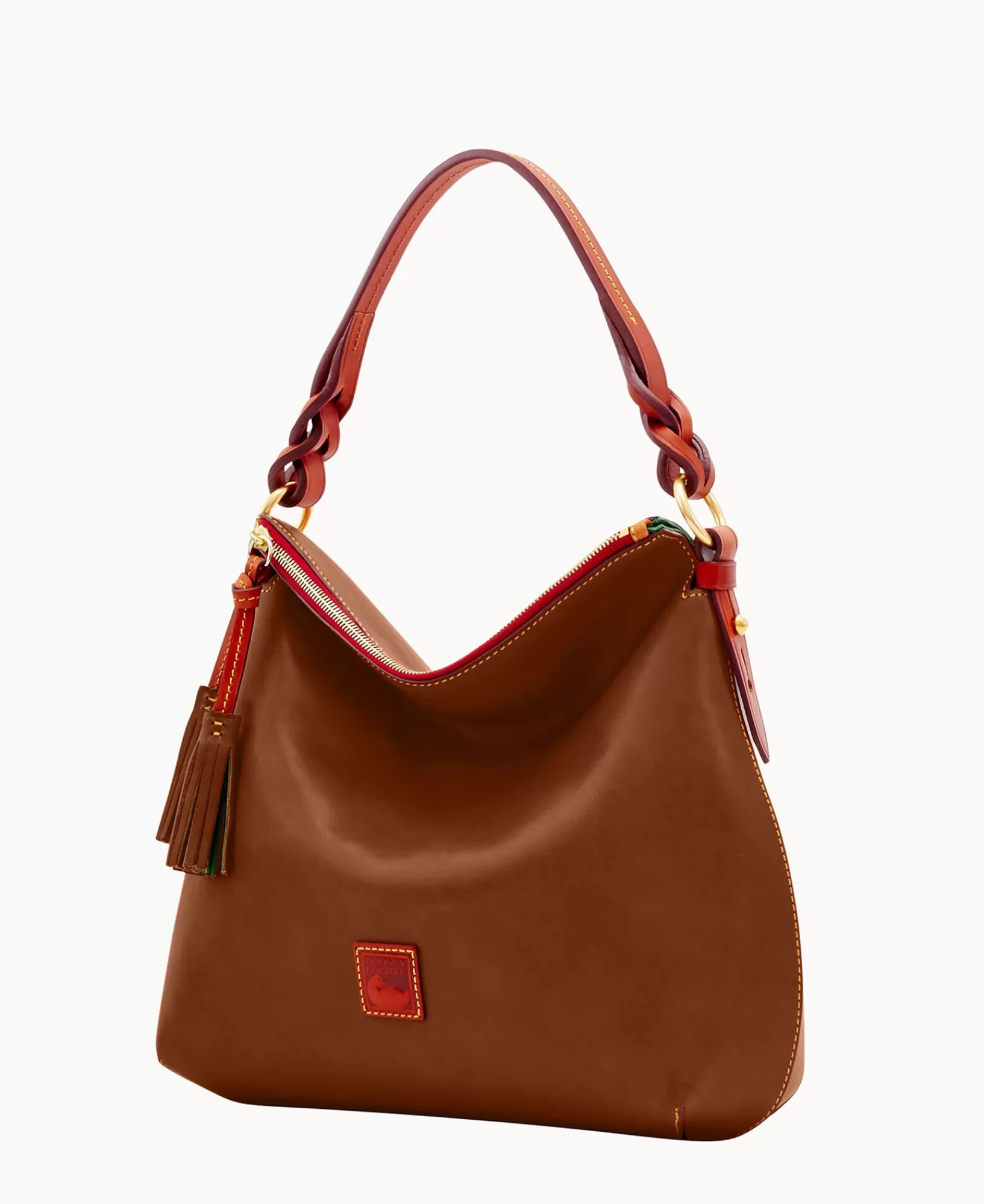 Shoulder Bags>Dooney & Bourke Florentine Twist Strap Hobo Chestnut