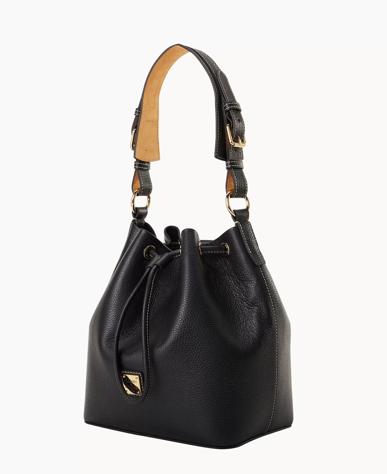 Shoulder Bags>Dooney & Bourke Lucca Leather Drawstring Black