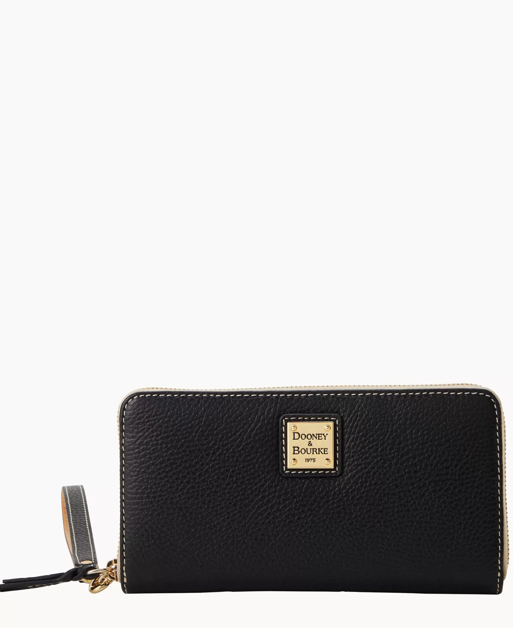 Wristlets | Wallets>Dooney & Bourke Lucca Leather Large Zip Around Wristlet Black