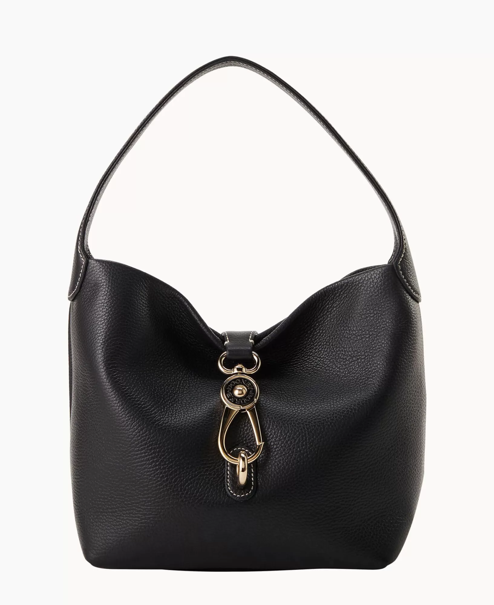 Shoulder Bags>Dooney & Bourke Lucca Leather Logo Lock Hobo Black