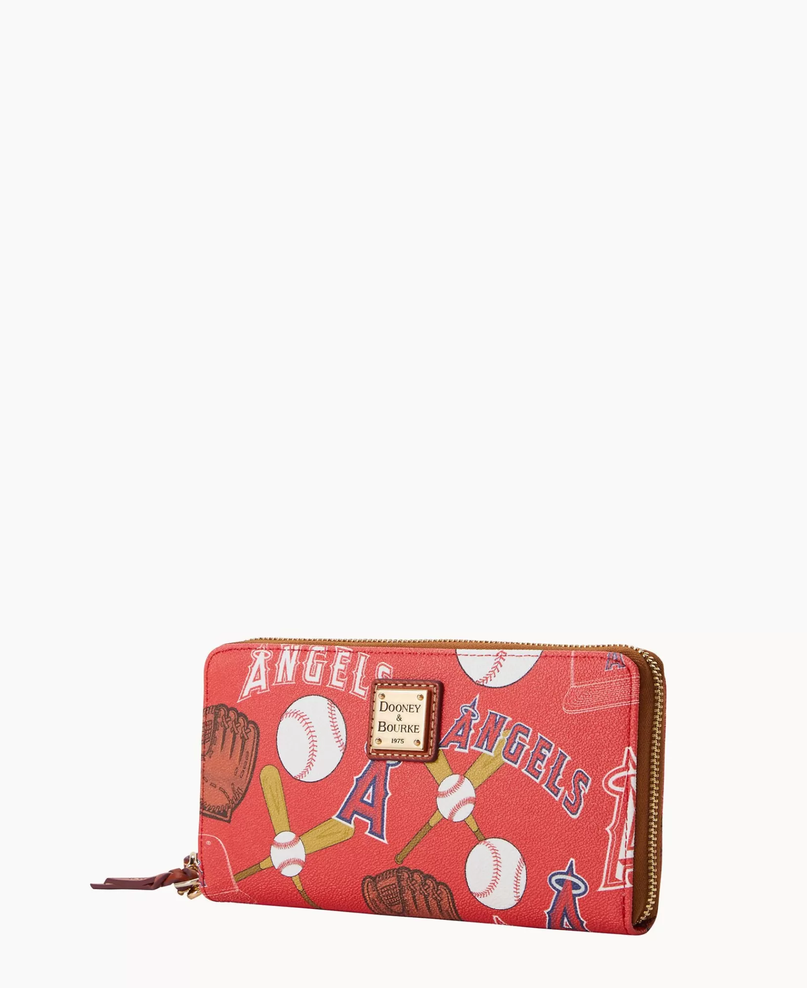 Wristlets | Wallets>Dooney & Bourke MLB Angels Large Zip Around Wristlet Red