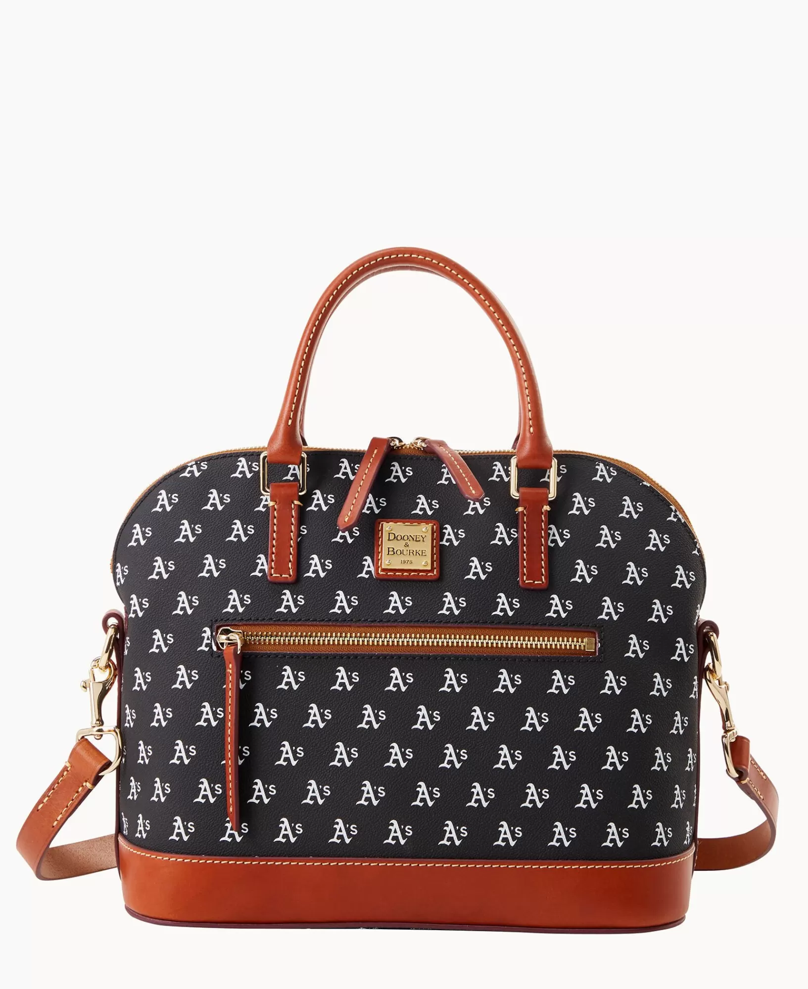 Shoulder Bags | Satchels>Dooney & Bourke MLB Athletics Domed Zip Satchel Black