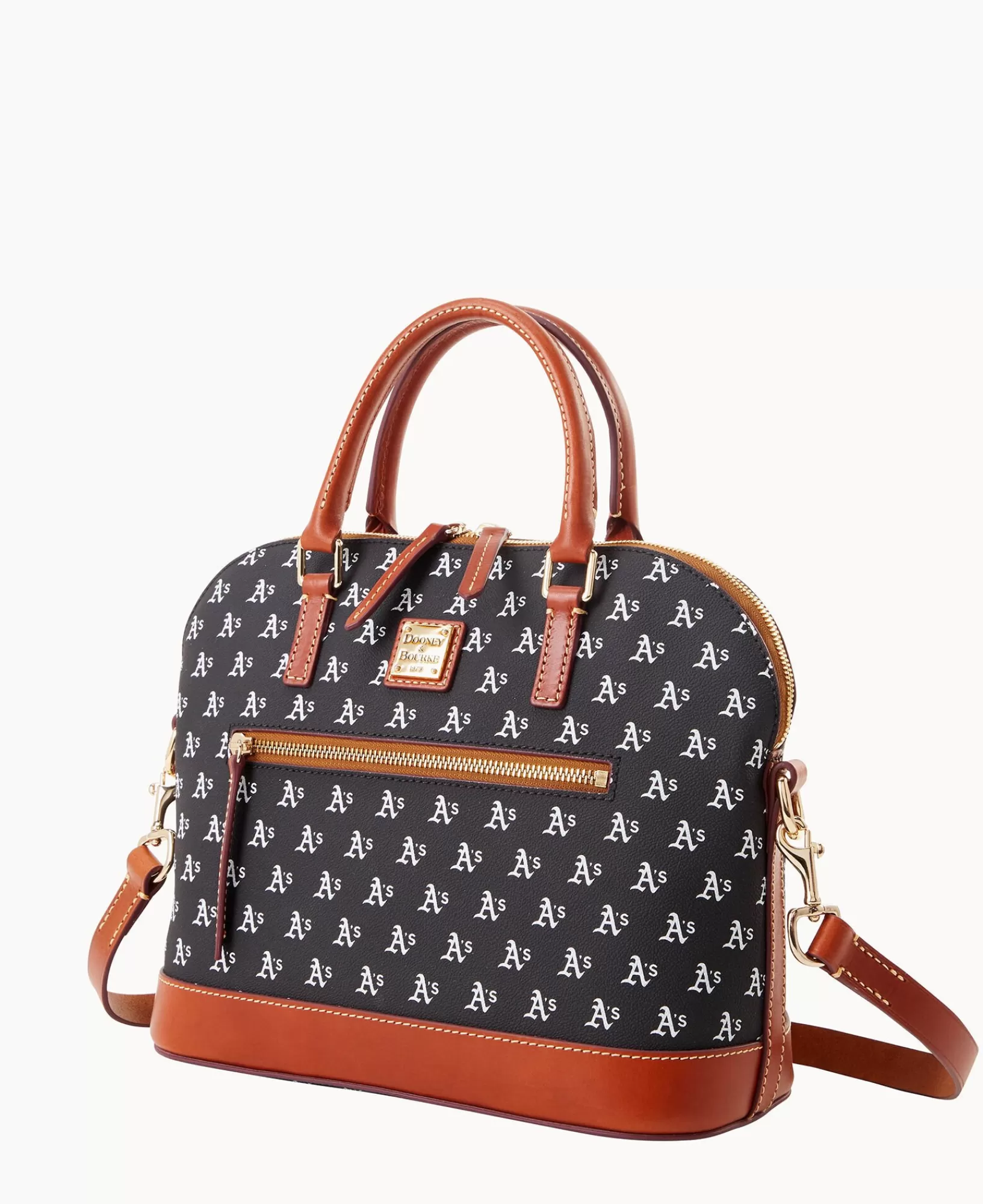 Shoulder Bags | Satchels>Dooney & Bourke MLB Athletics Domed Zip Satchel Black