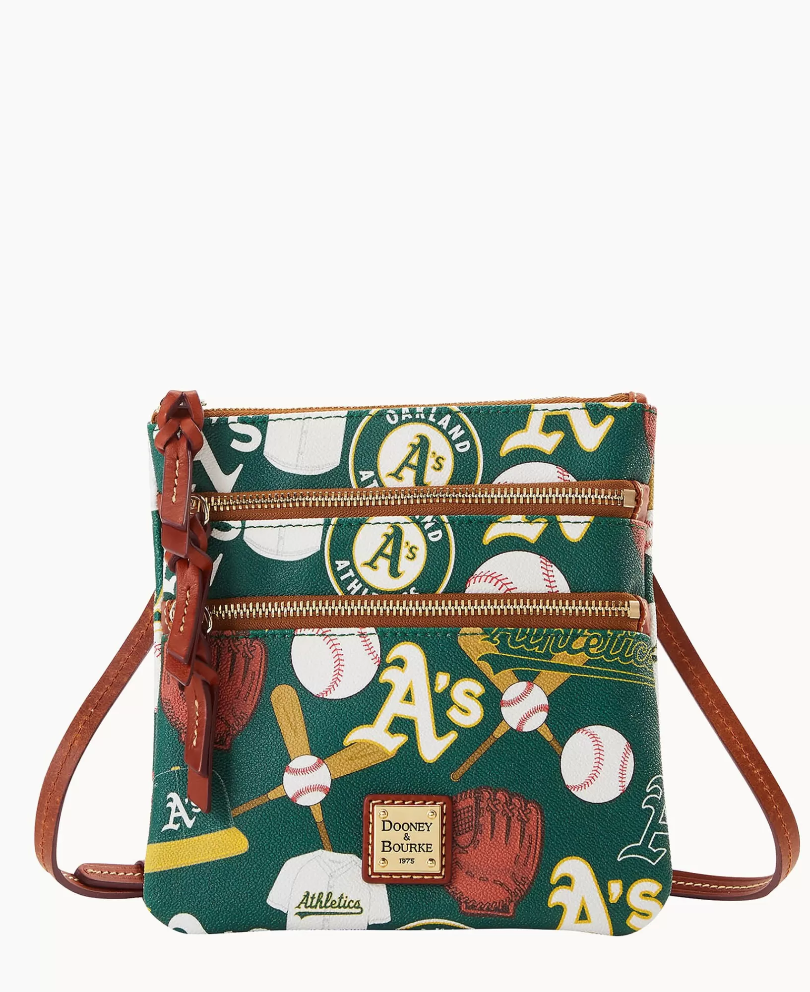 Shoulder Bags | Crossbodies>Dooney & Bourke MLB Athletics North South Triple Zip Crossbody Green