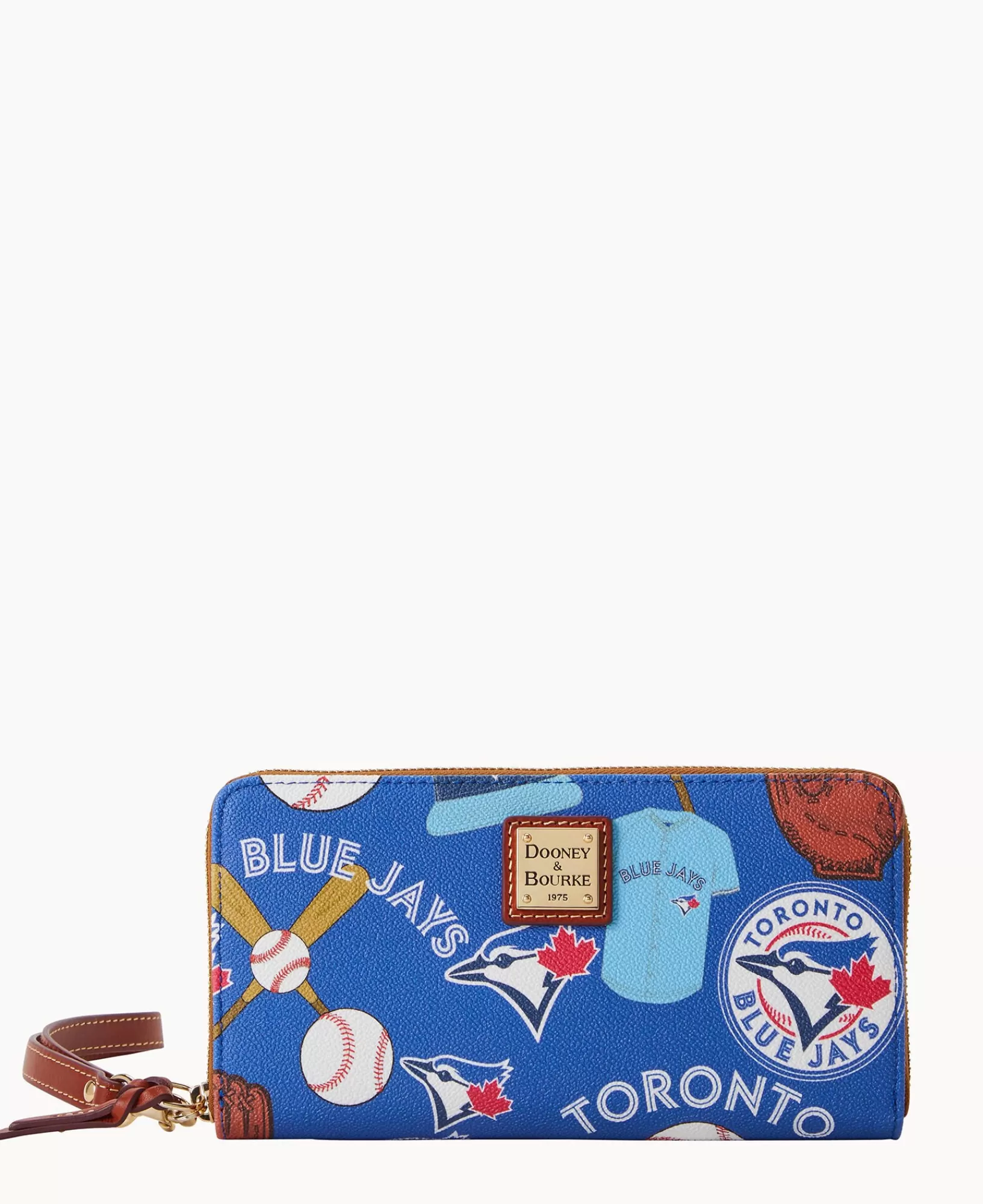 Wristlets | Wallets>Dooney & Bourke MLB Jays Large Zip Around Wristlet Blue