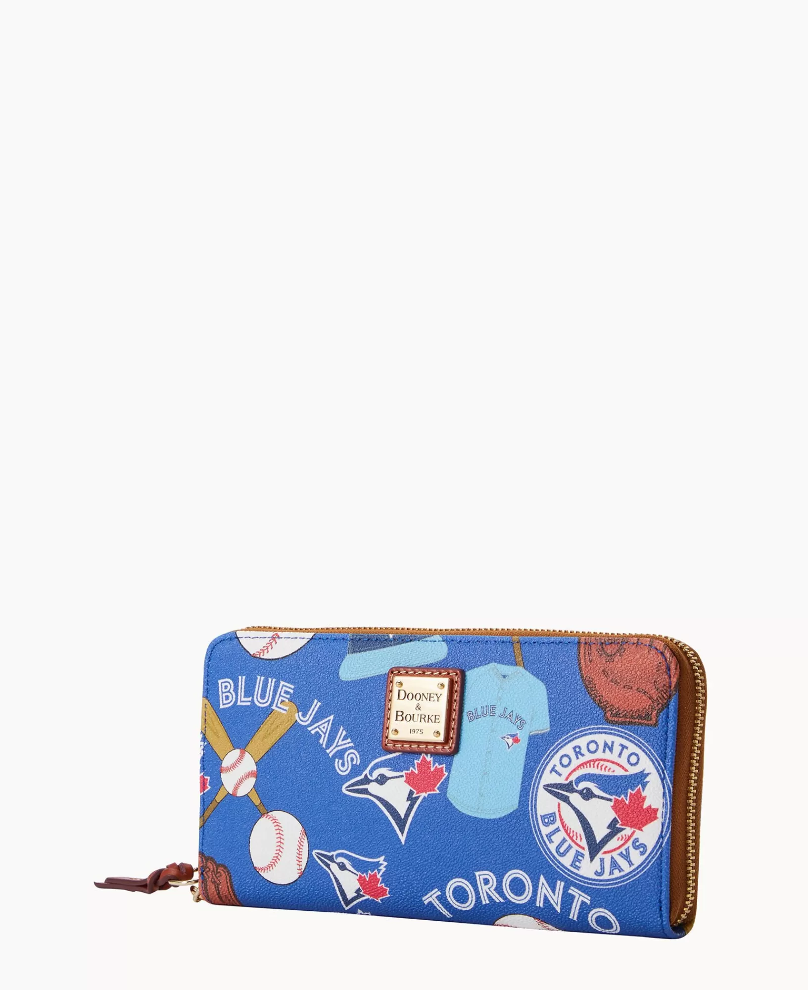 Wristlets | Wallets>Dooney & Bourke MLB Jays Large Zip Around Wristlet Blue