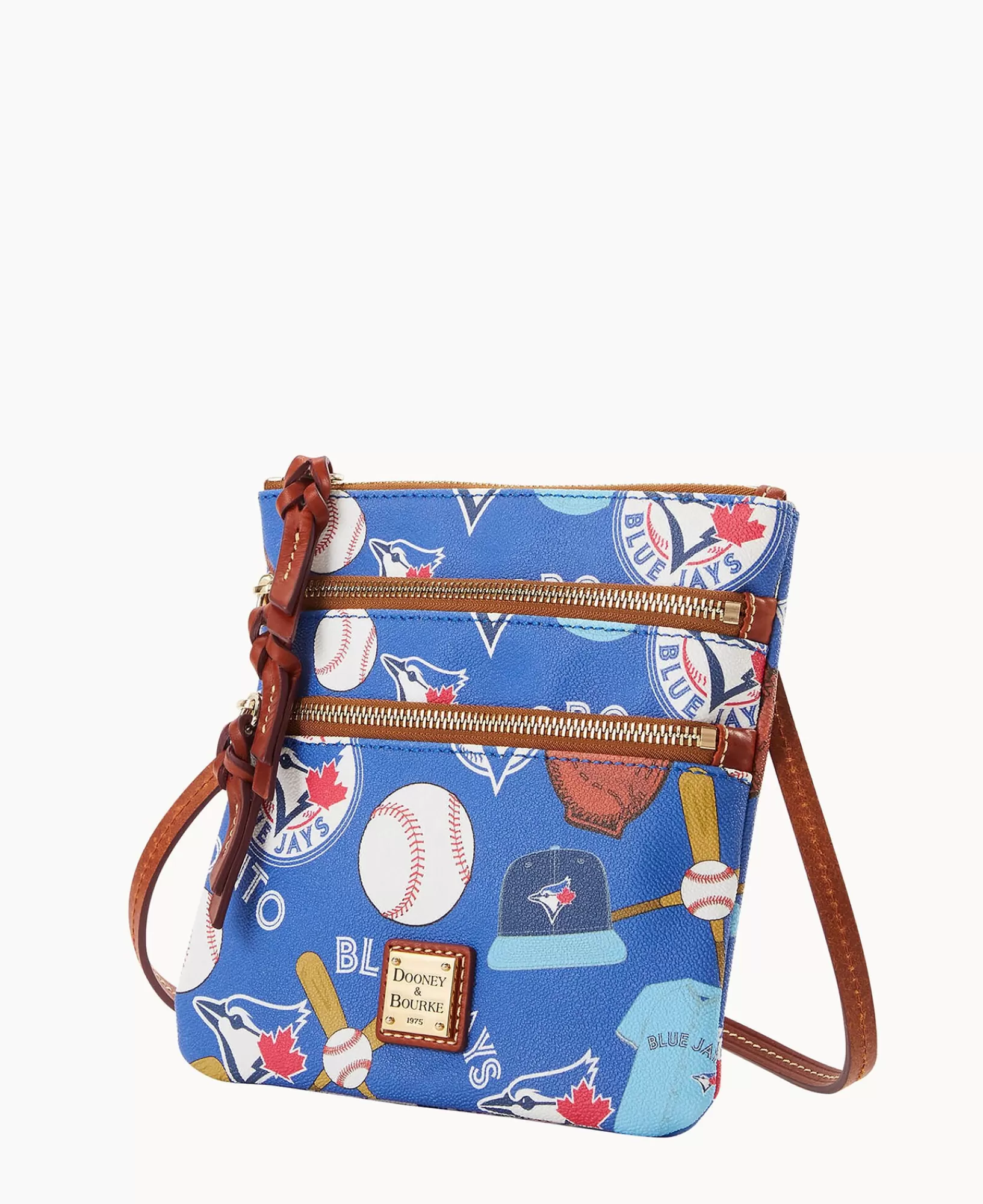 Shoulder Bags | Crossbodies>Dooney & Bourke MLB Jays North South Triple Zip Crossbody Blue