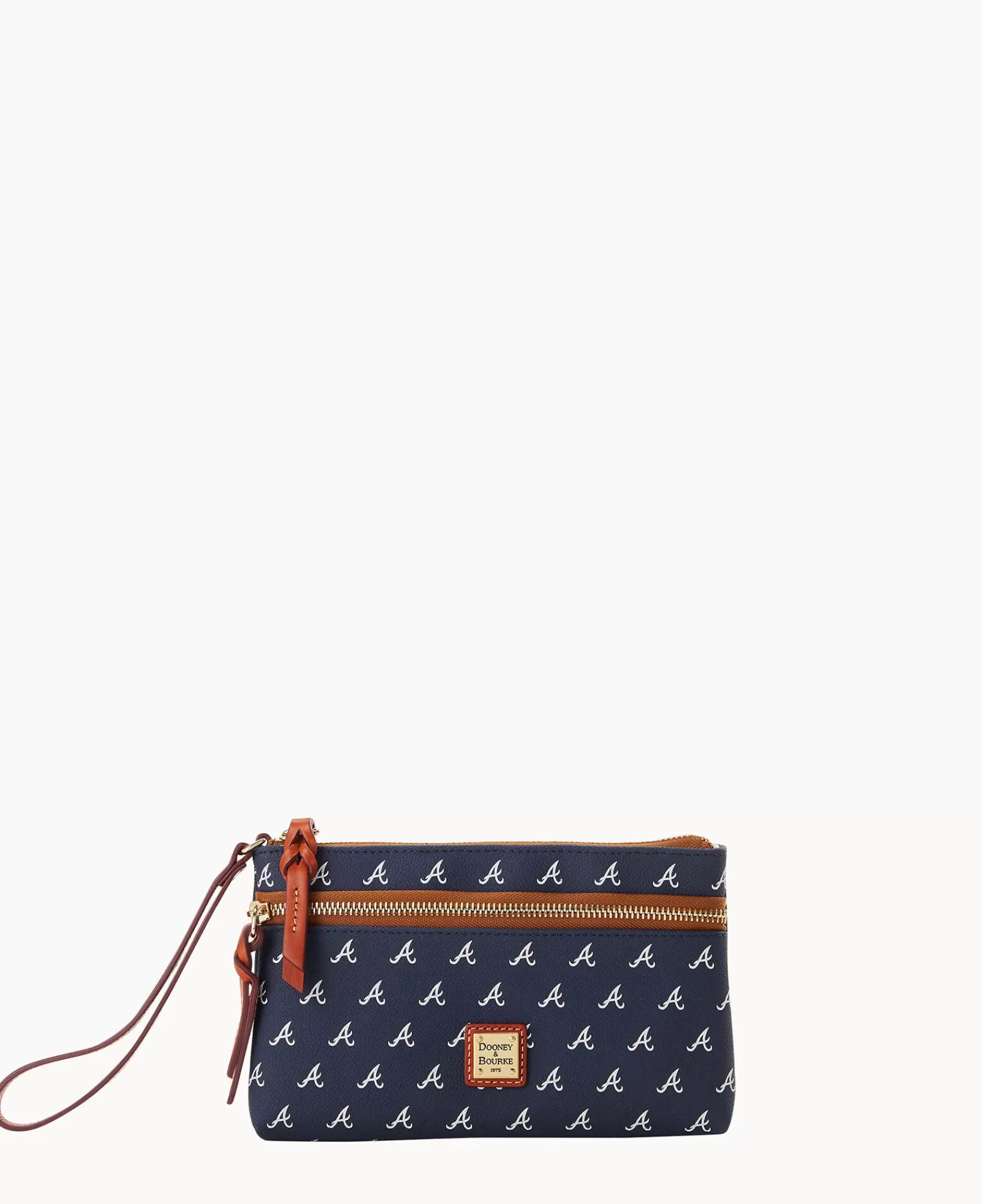 Wristlets | Wallets>Dooney & Bourke MLB Braves Double Zip Wristlet Navy