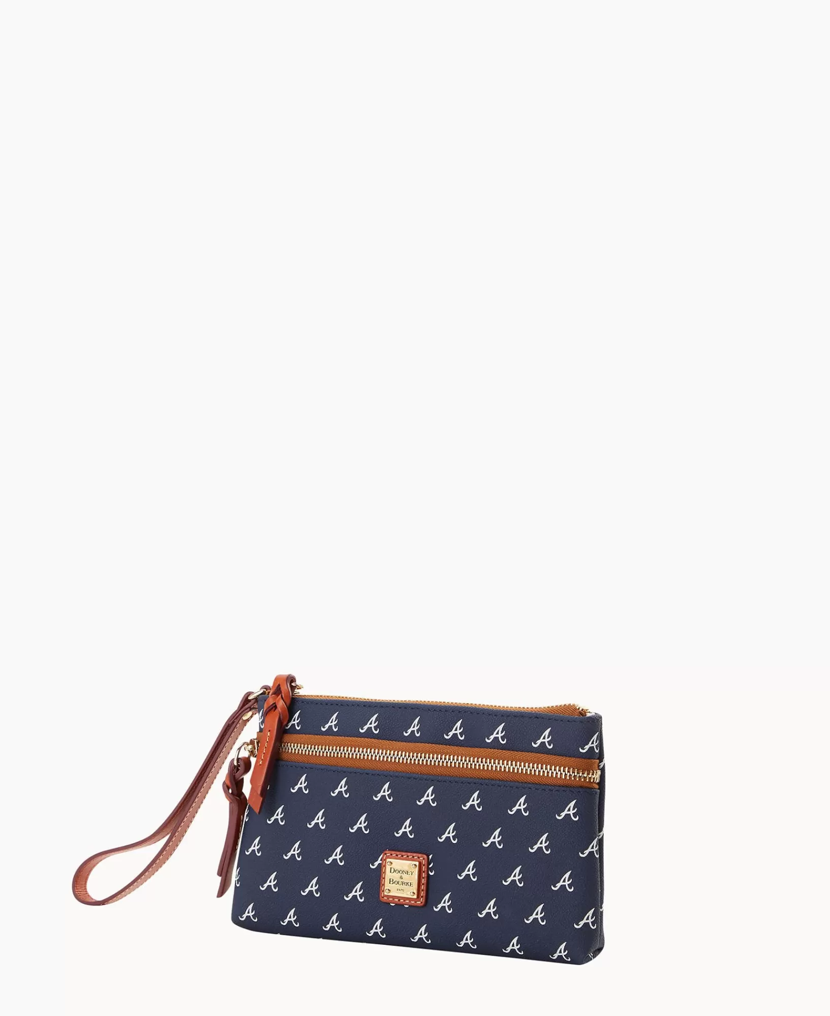 Wristlets | Wallets>Dooney & Bourke MLB Braves Double Zip Wristlet Navy