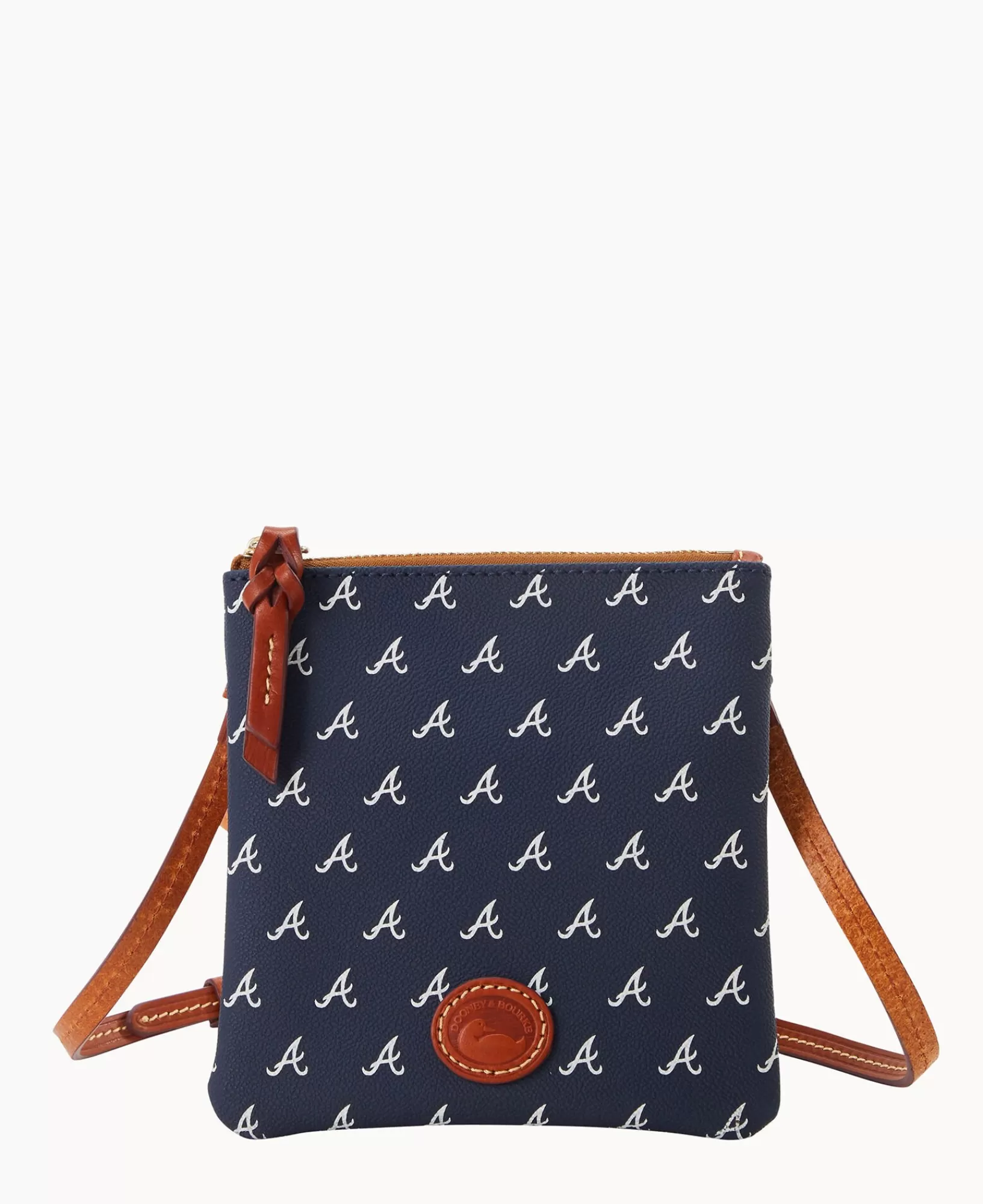 Shoulder Bags | Crossbodies>Dooney & Bourke MLB Braves Small North South Top Zip Crossbody Navy