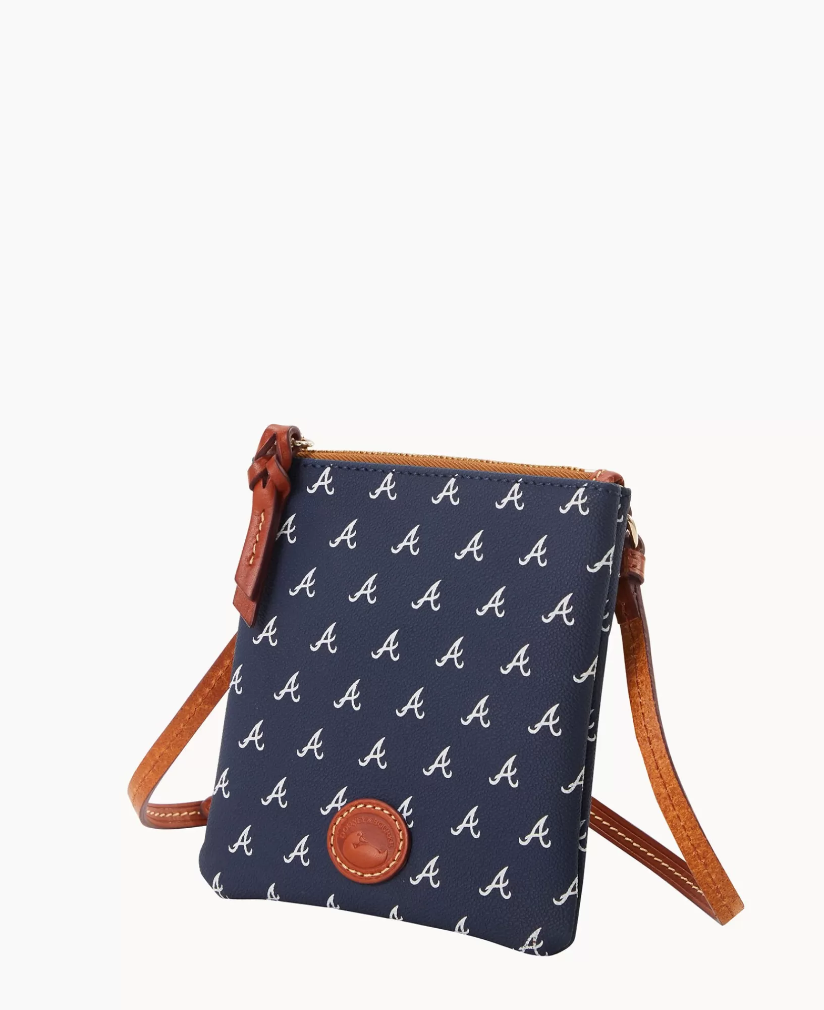 Shoulder Bags | Crossbodies>Dooney & Bourke MLB Braves Small North South Top Zip Crossbody Navy