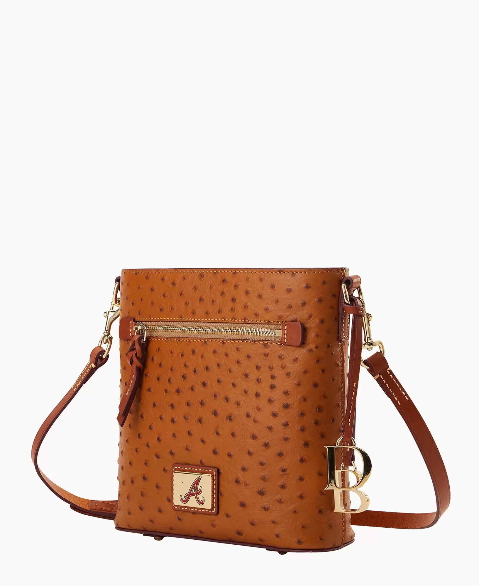 Shoulder Bags | Crossbodies>Dooney & Bourke MLB Braves Zip Crossbody Caramel