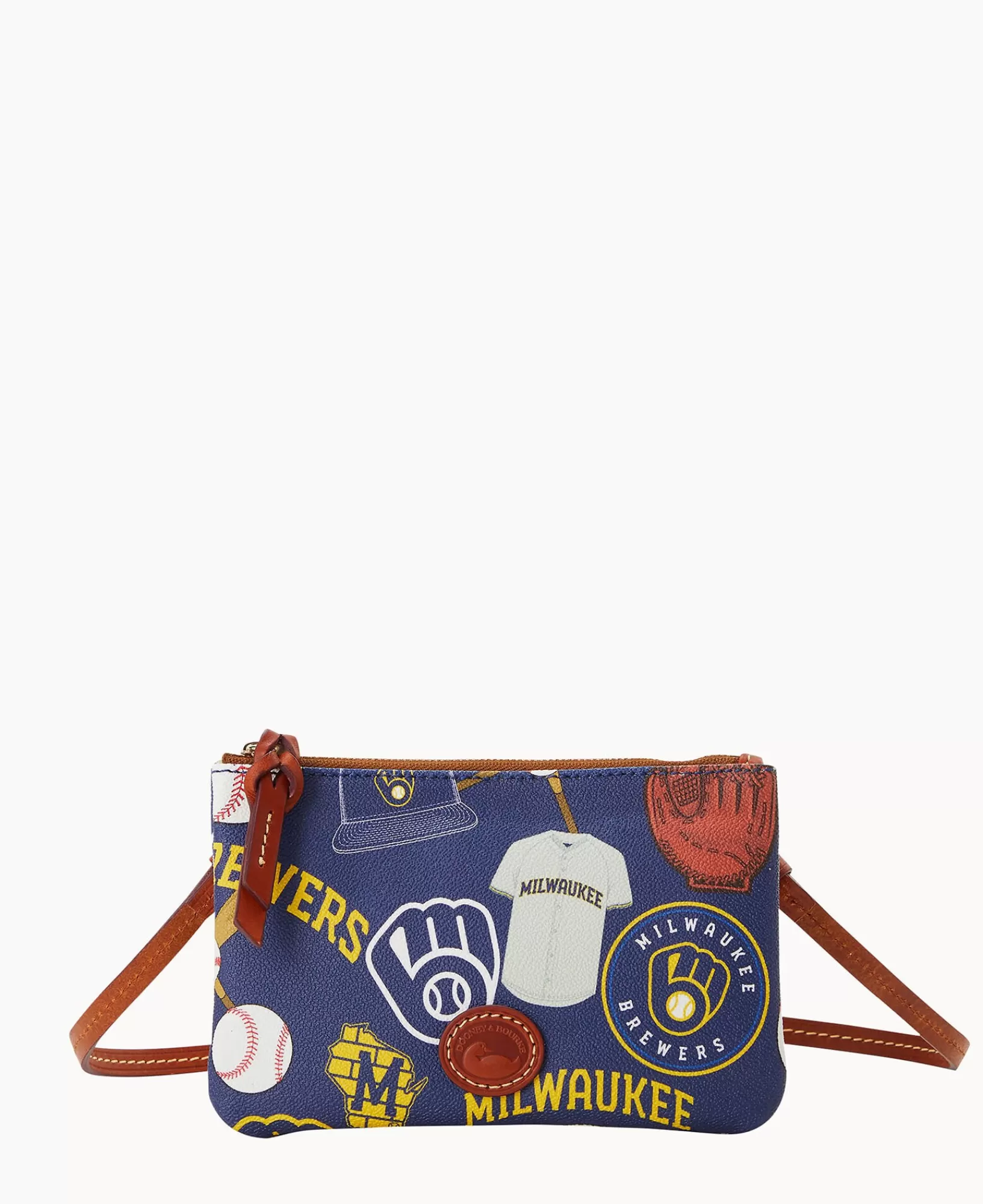 Shoulder Bags | Crossbodies>Dooney & Bourke MLB Brewers Top Zip Crossbody Navy