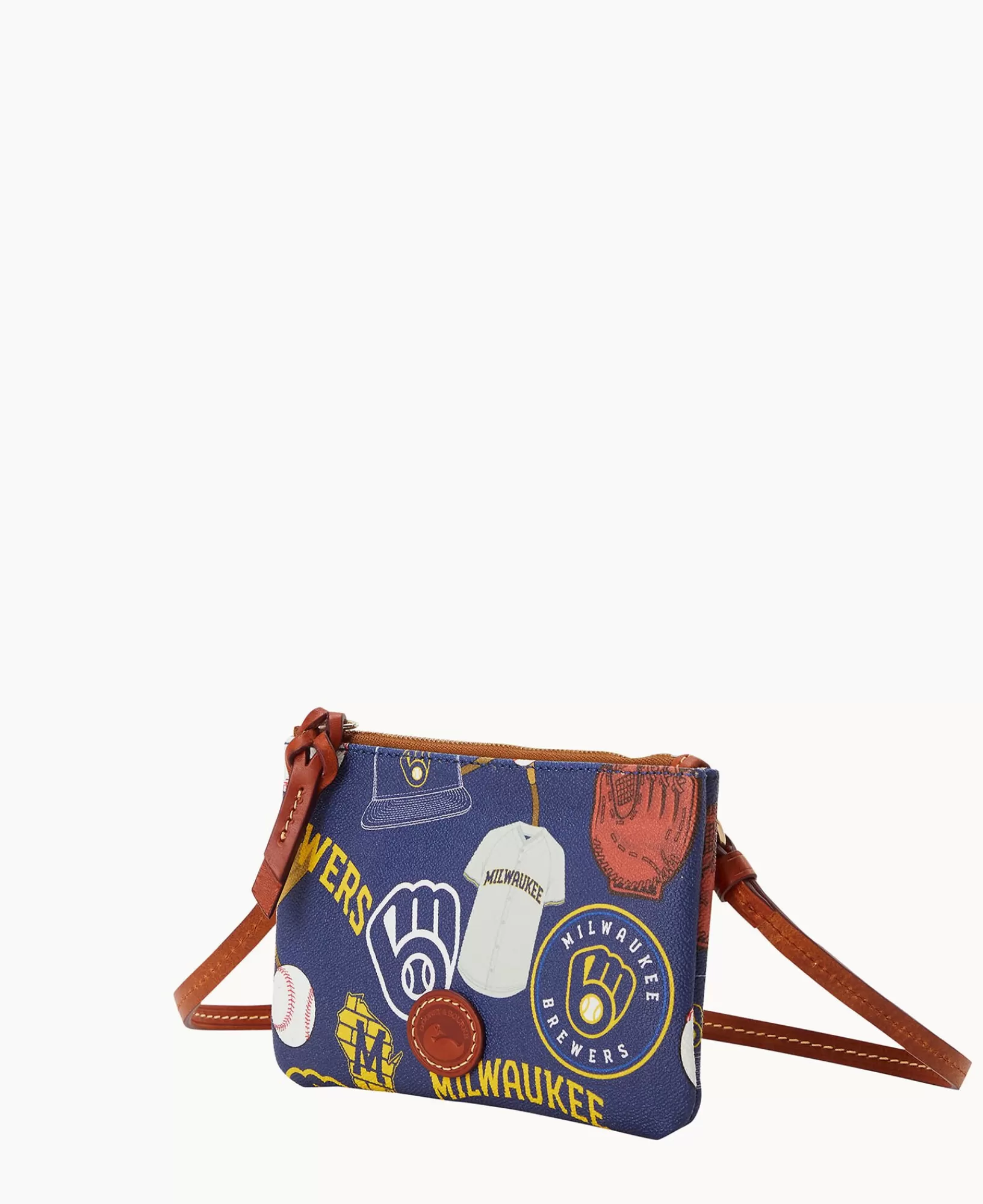 Shoulder Bags | Crossbodies>Dooney & Bourke MLB Brewers Top Zip Crossbody Navy