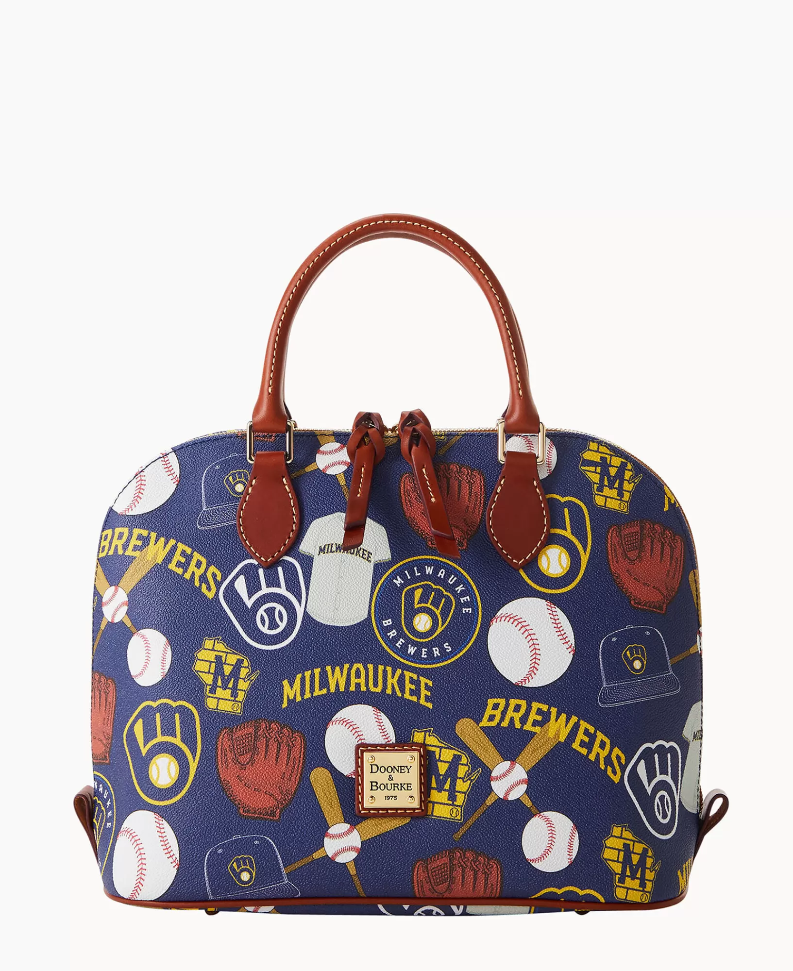 Shoulder Bags | Satchels>Dooney & Bourke MLB Brewers Zip Zip Satchel Navy