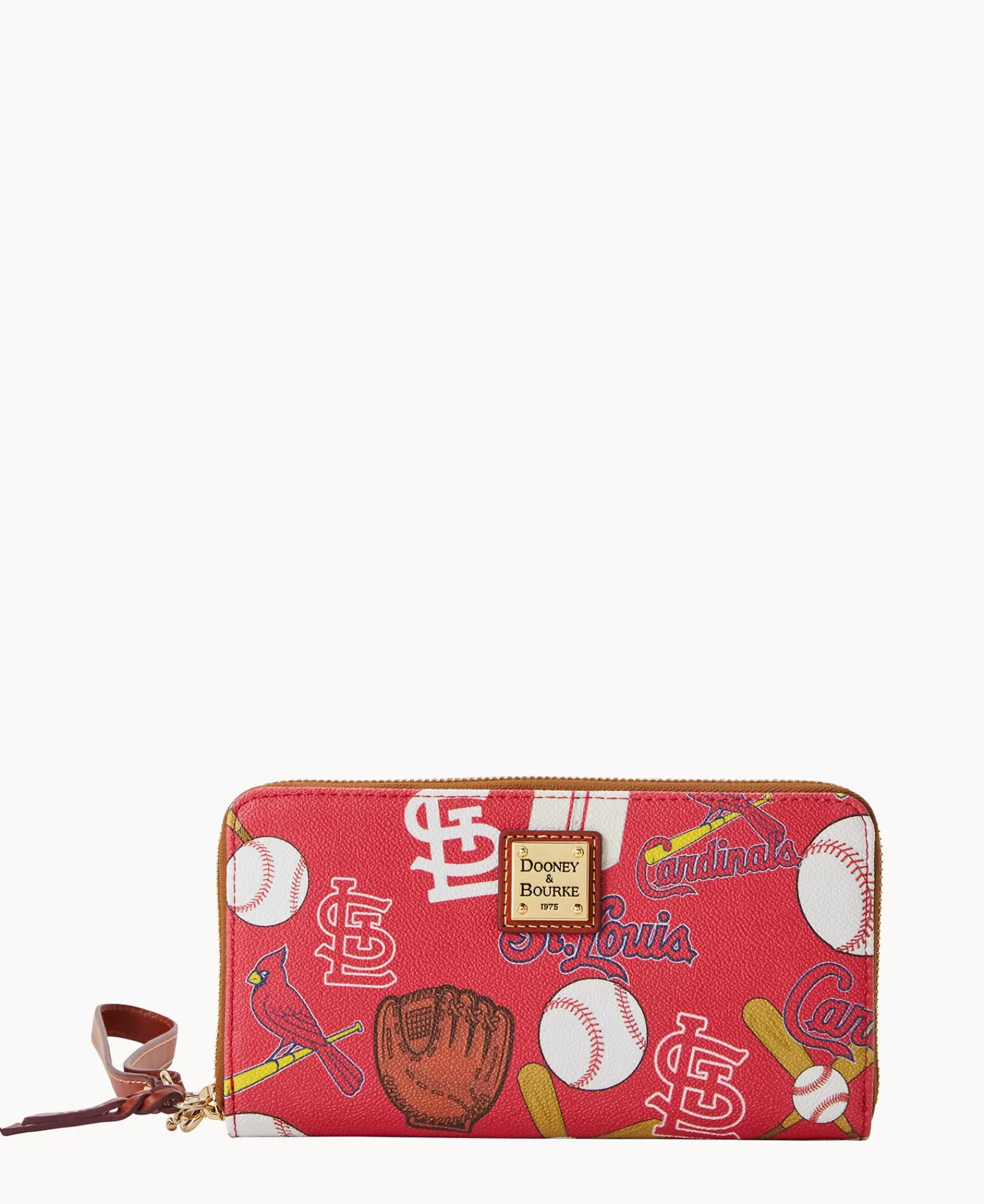 Wristlets | Wallets>Dooney & Bourke MLB Cardinals Large Zip Around Wristlet Red