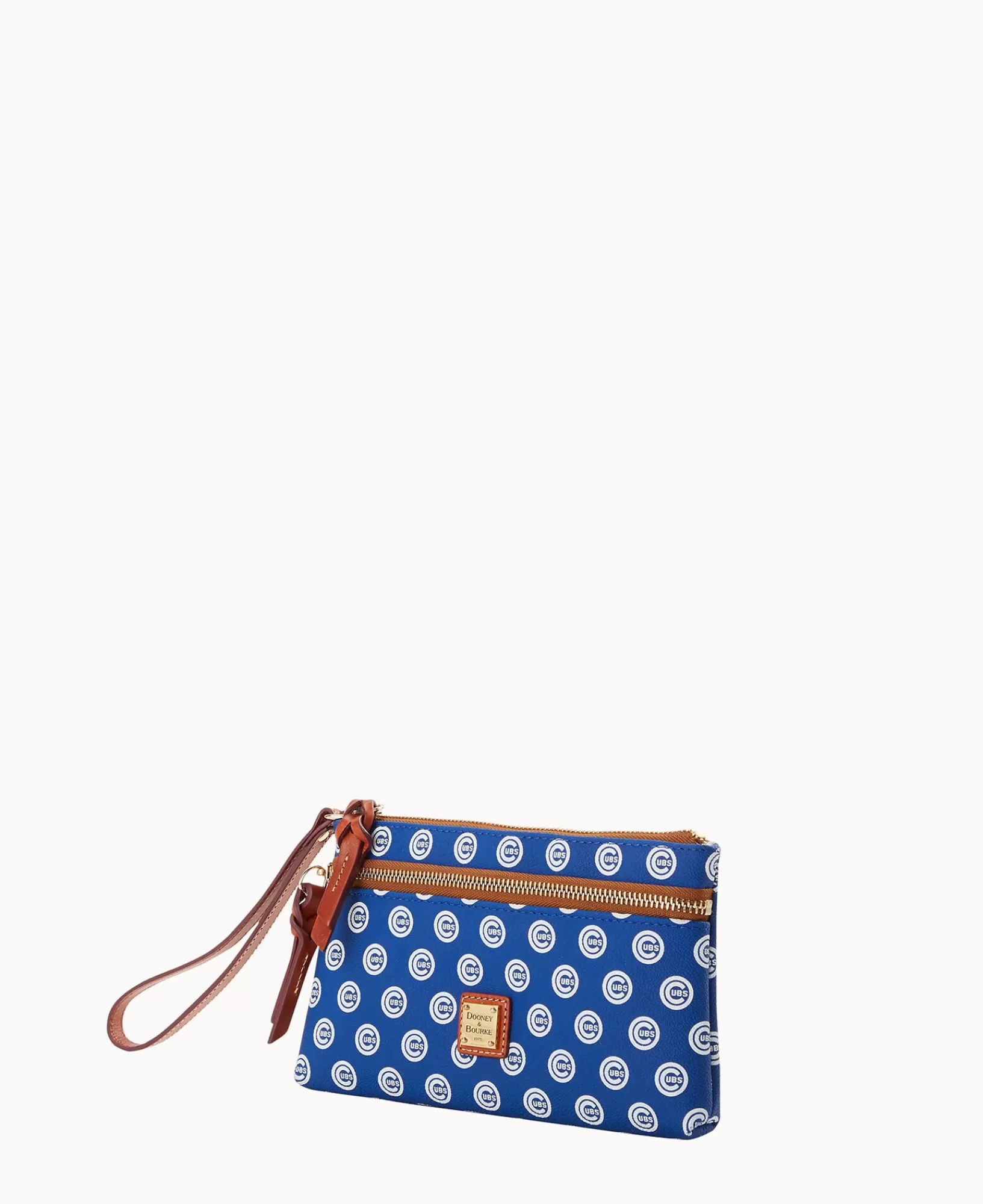 Wristlets | Wallets>Dooney & Bourke MLB Cubs Double Zip Wristlet Blue