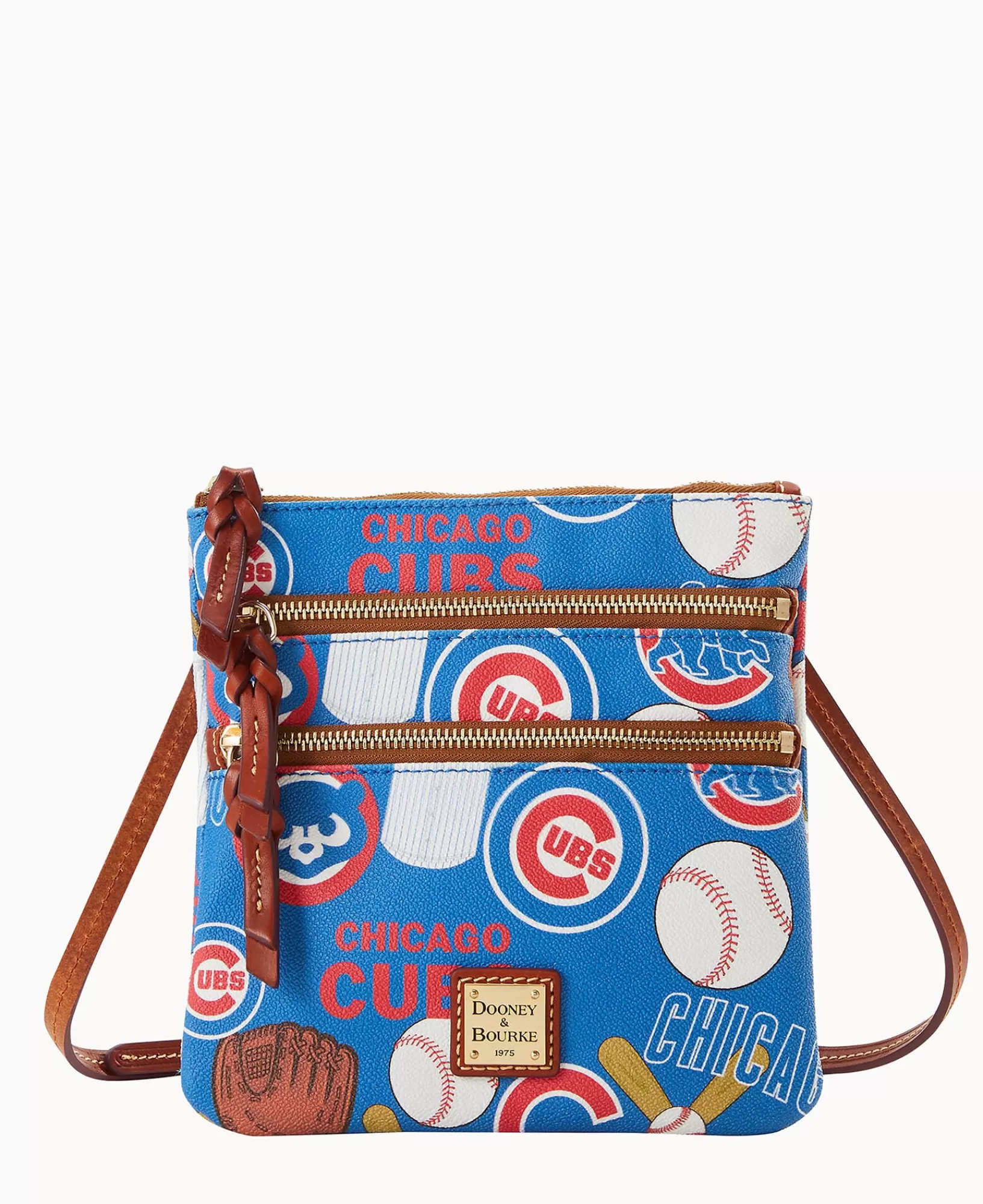 Shoulder Bags | Crossbodies>Dooney & Bourke MLB Cubs North South Triple Zip Crossbody Blue