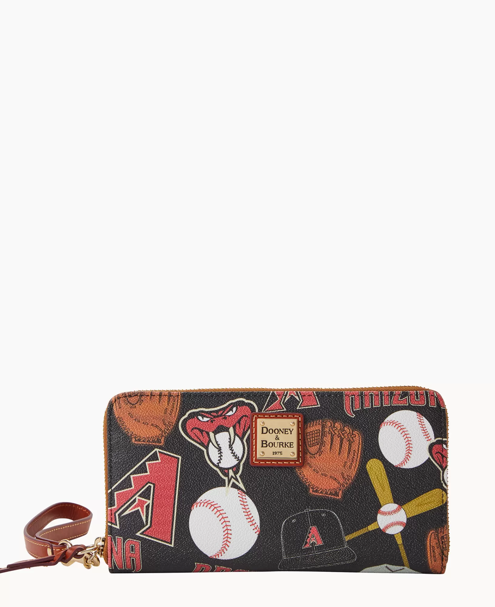 Wristlets | Wallets>Dooney & Bourke MLB Diamondbacks Large Zip Around Wristlet Black