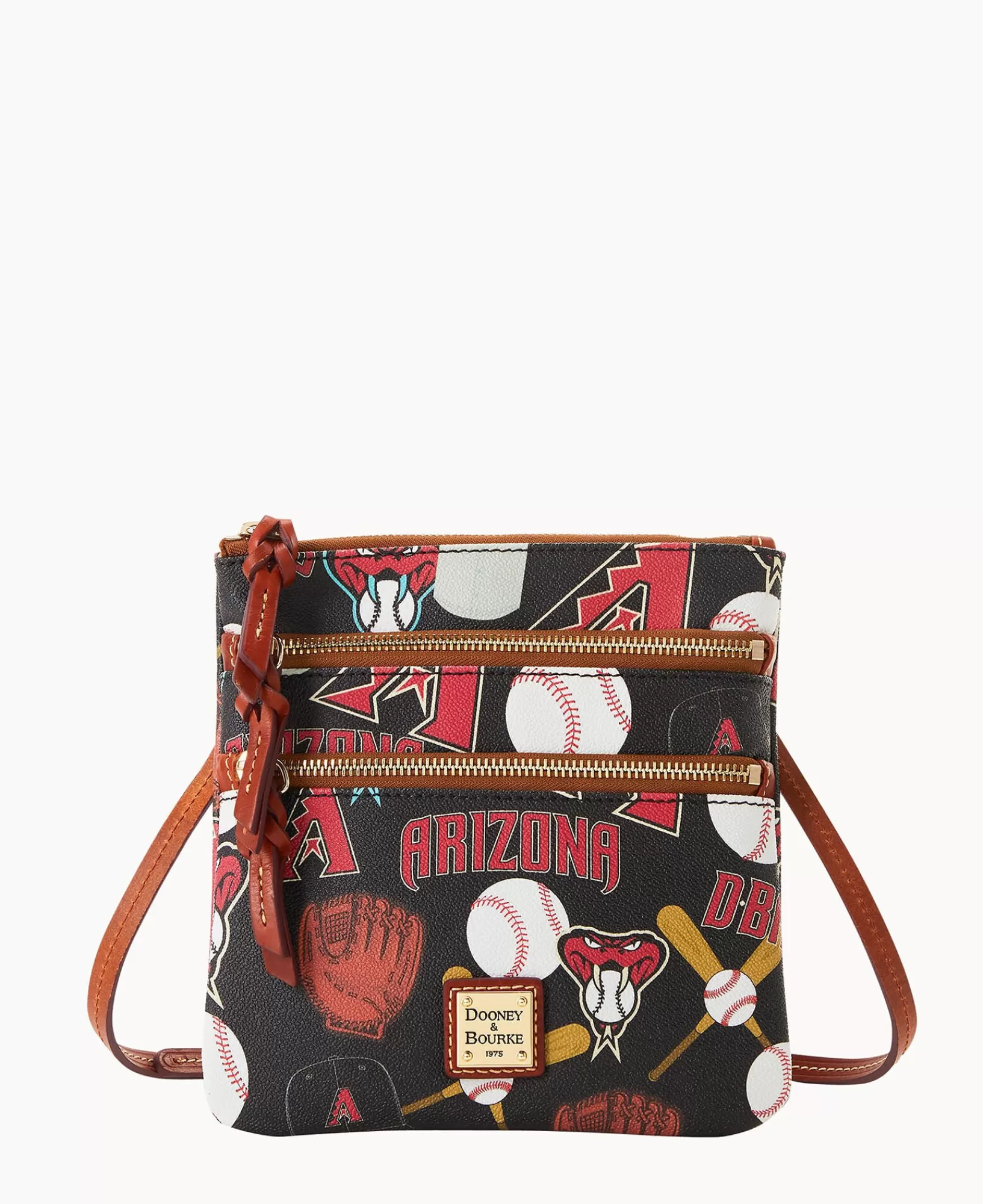 Shoulder Bags | Crossbodies>Dooney & Bourke MLB Diamondbacks North South Triple Zip Crossbody Black