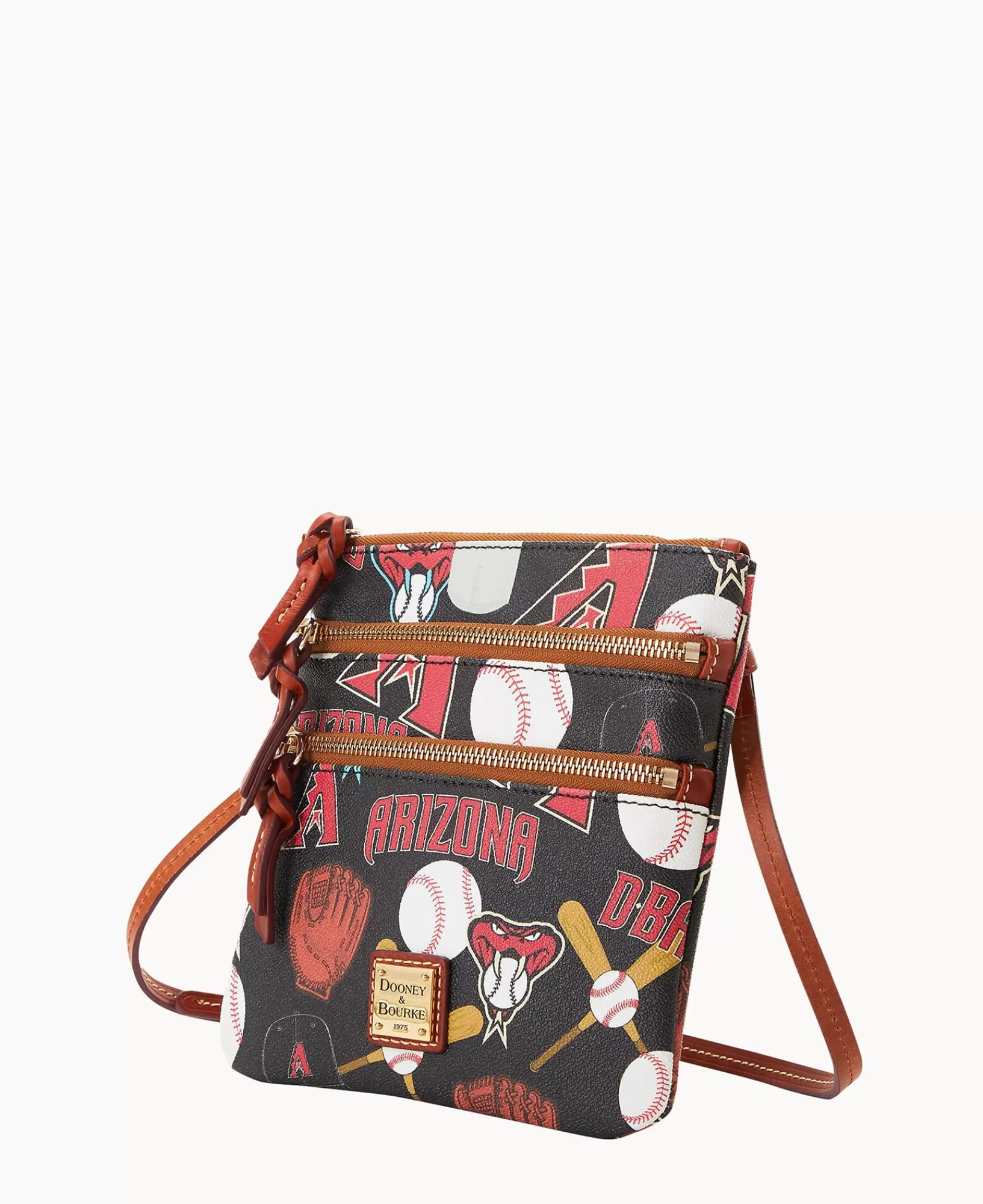 Shoulder Bags | Crossbodies>Dooney & Bourke MLB Diamondbacks North South Triple Zip Crossbody Black