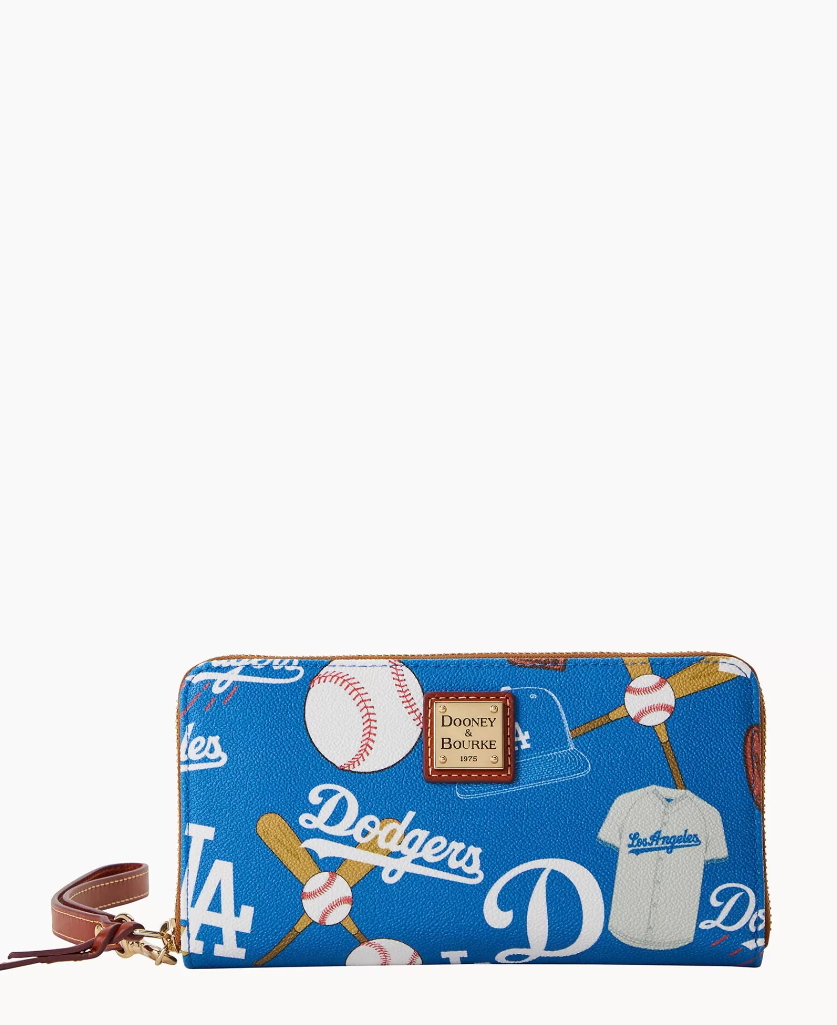 Wristlets | Wallets>Dooney & Bourke MLB Dodgers Large Zip Around Wristlet Blue