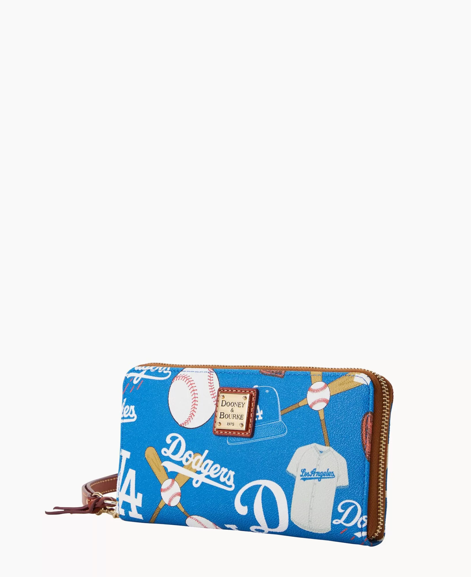 Wristlets | Wallets>Dooney & Bourke MLB Dodgers Large Zip Around Wristlet Blue