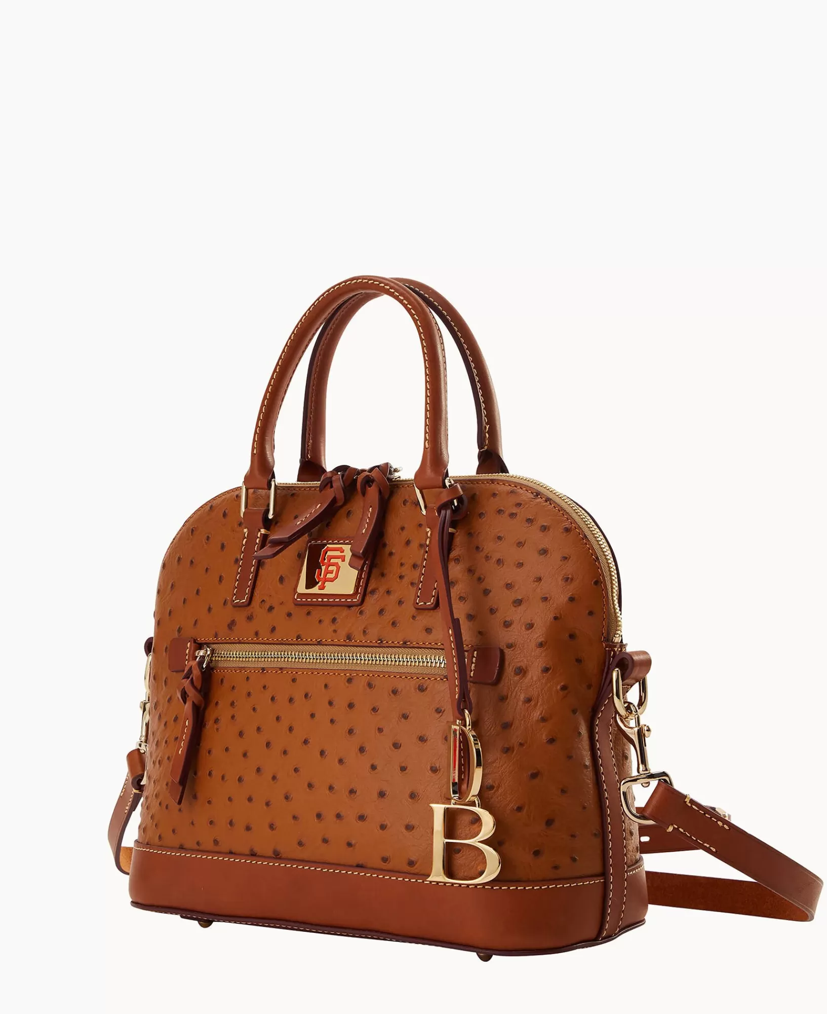 Shoulder Bags | Satchels>Dooney & Bourke MLB Giants Domed Zip Satchel Caramel