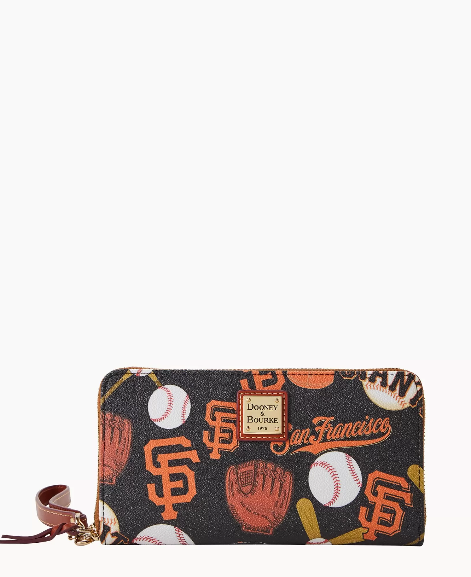 Wristlets | Wallets>Dooney & Bourke MLB Giants Large Zip Around Wristlet Black