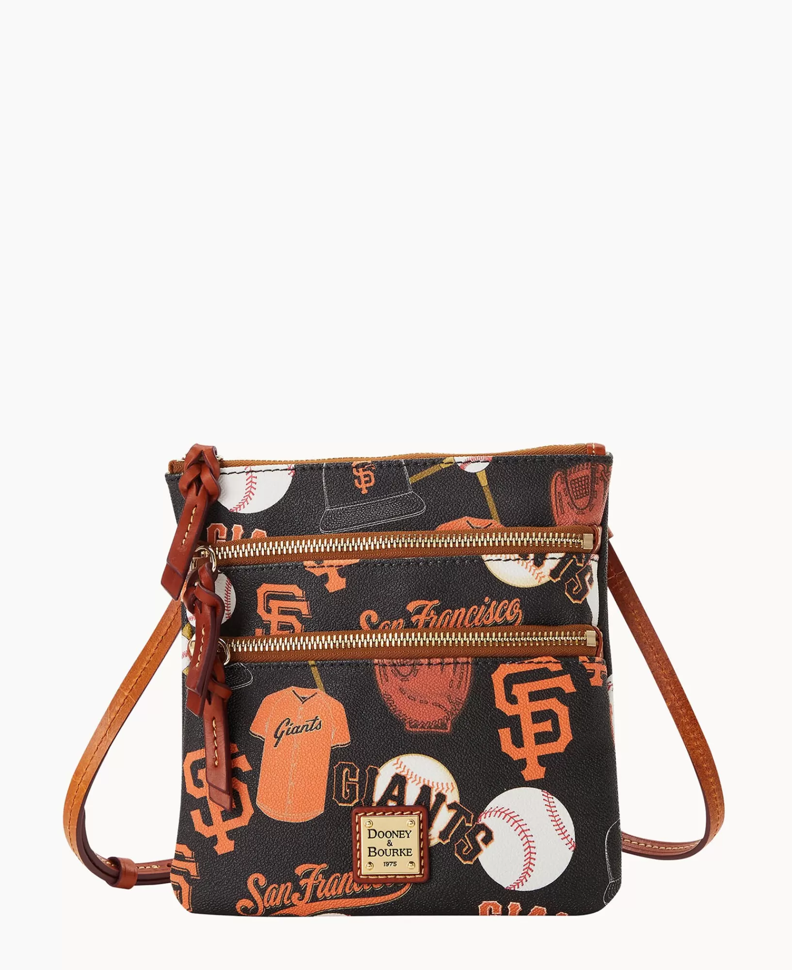 Shoulder Bags | Crossbodies>Dooney & Bourke MLB Giants North South Triple Zip Crossbody Black