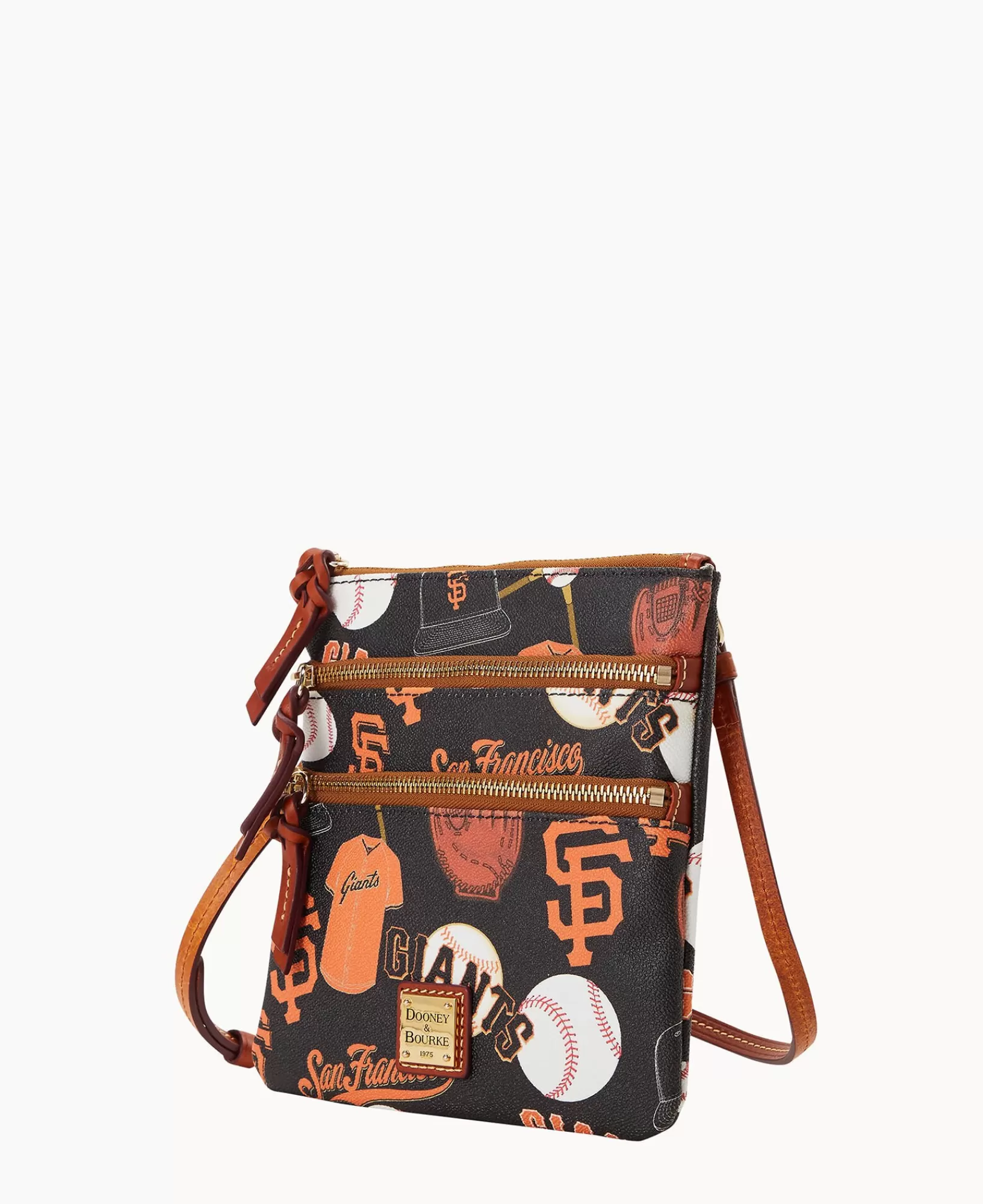 Shoulder Bags | Crossbodies>Dooney & Bourke MLB Giants North South Triple Zip Crossbody Black