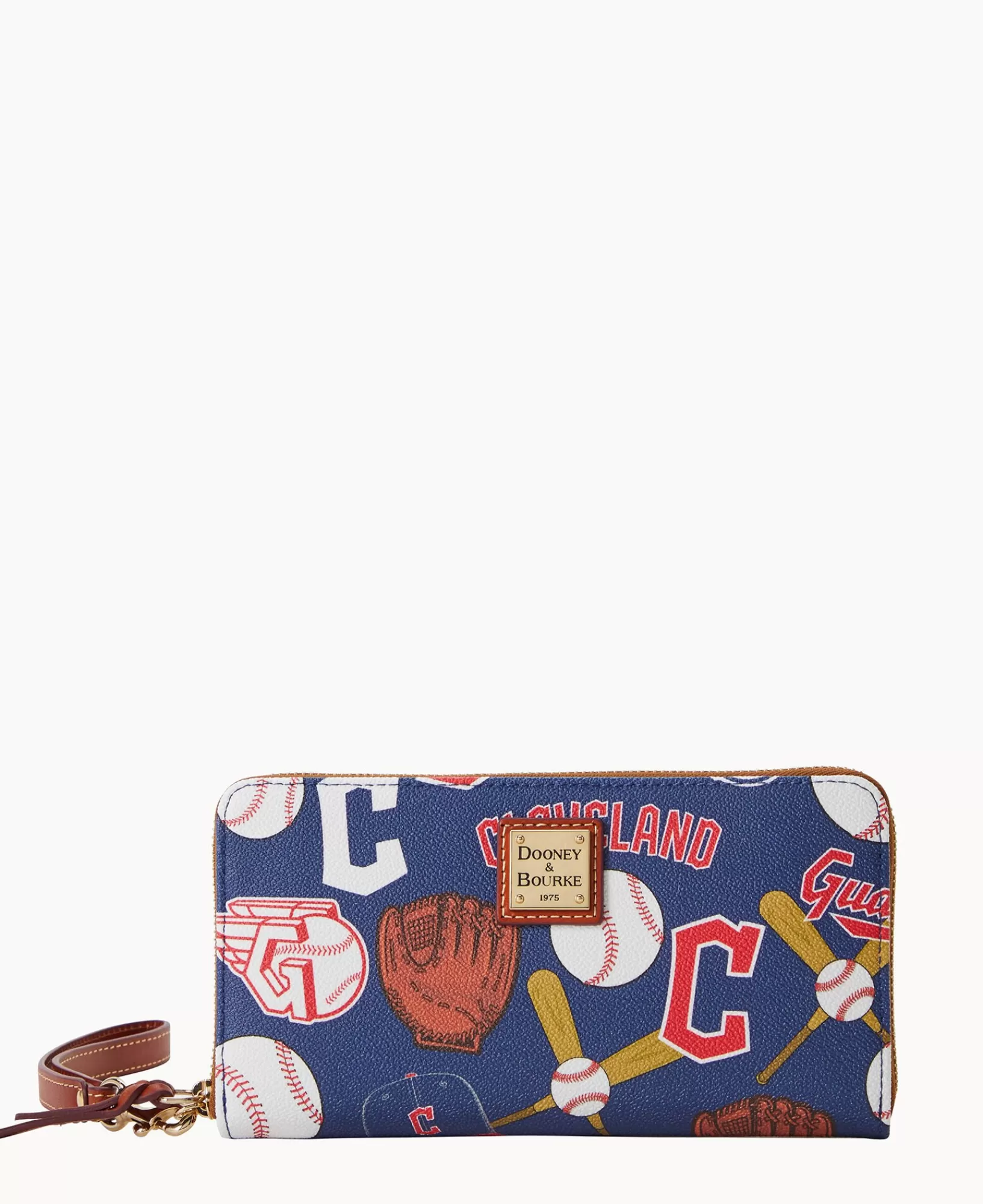 Wristlets | Wallets>Dooney & Bourke MLB Guardians Large Zip Around Wristlet Navy