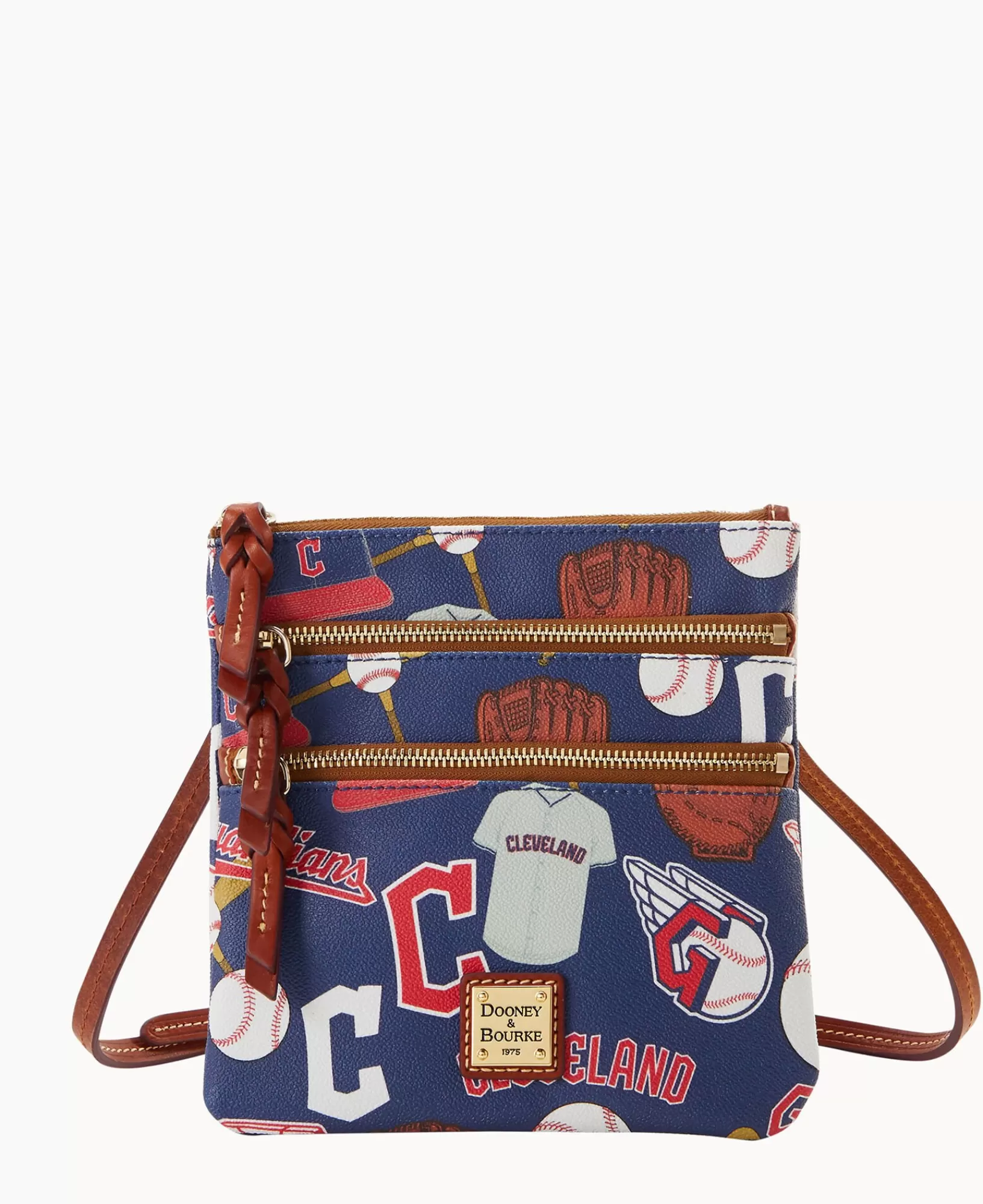 Shoulder Bags | Crossbodies>Dooney & Bourke MLB Guardians North South Triple Zip Crossbody Navy