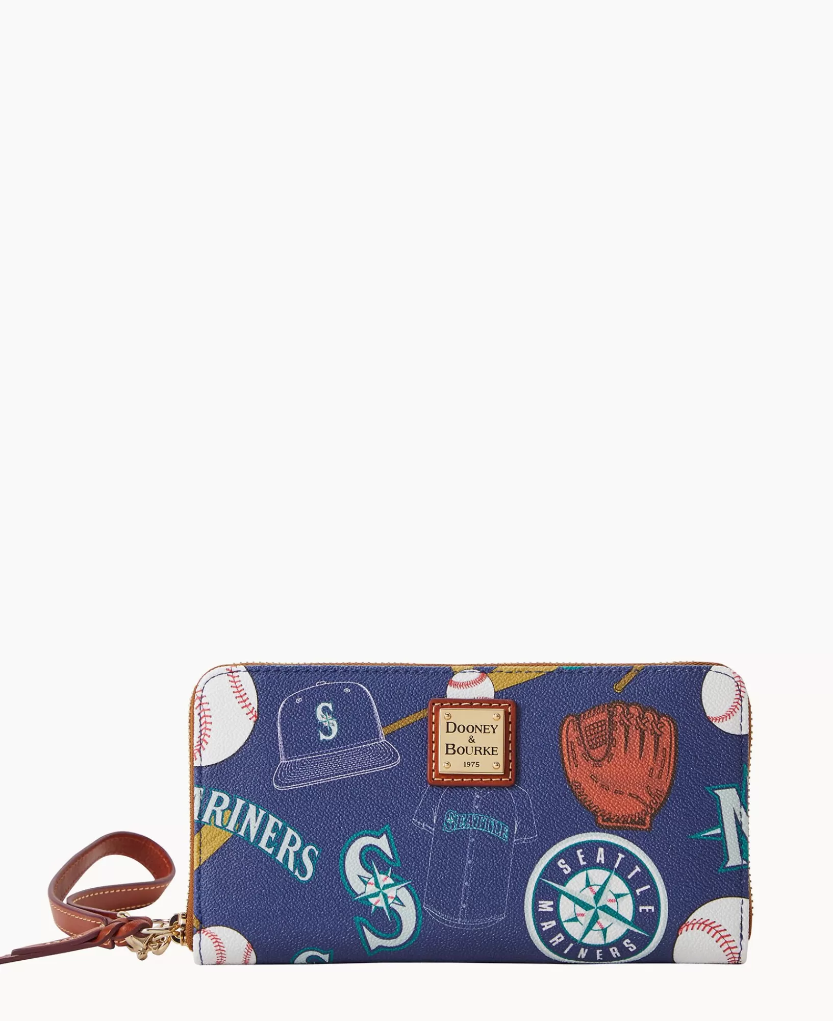 Wristlets | Wallets>Dooney & Bourke MLB Mariners Large Zip Around Wristlet Navy