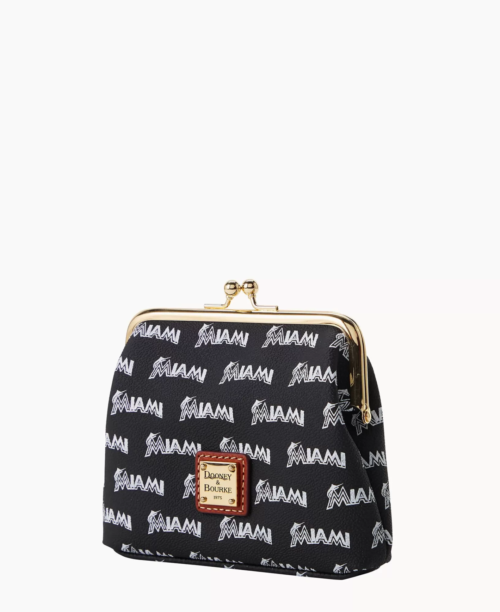 Clutches | Wallets>Dooney & Bourke MLB Marlins Large Framed Purse Black