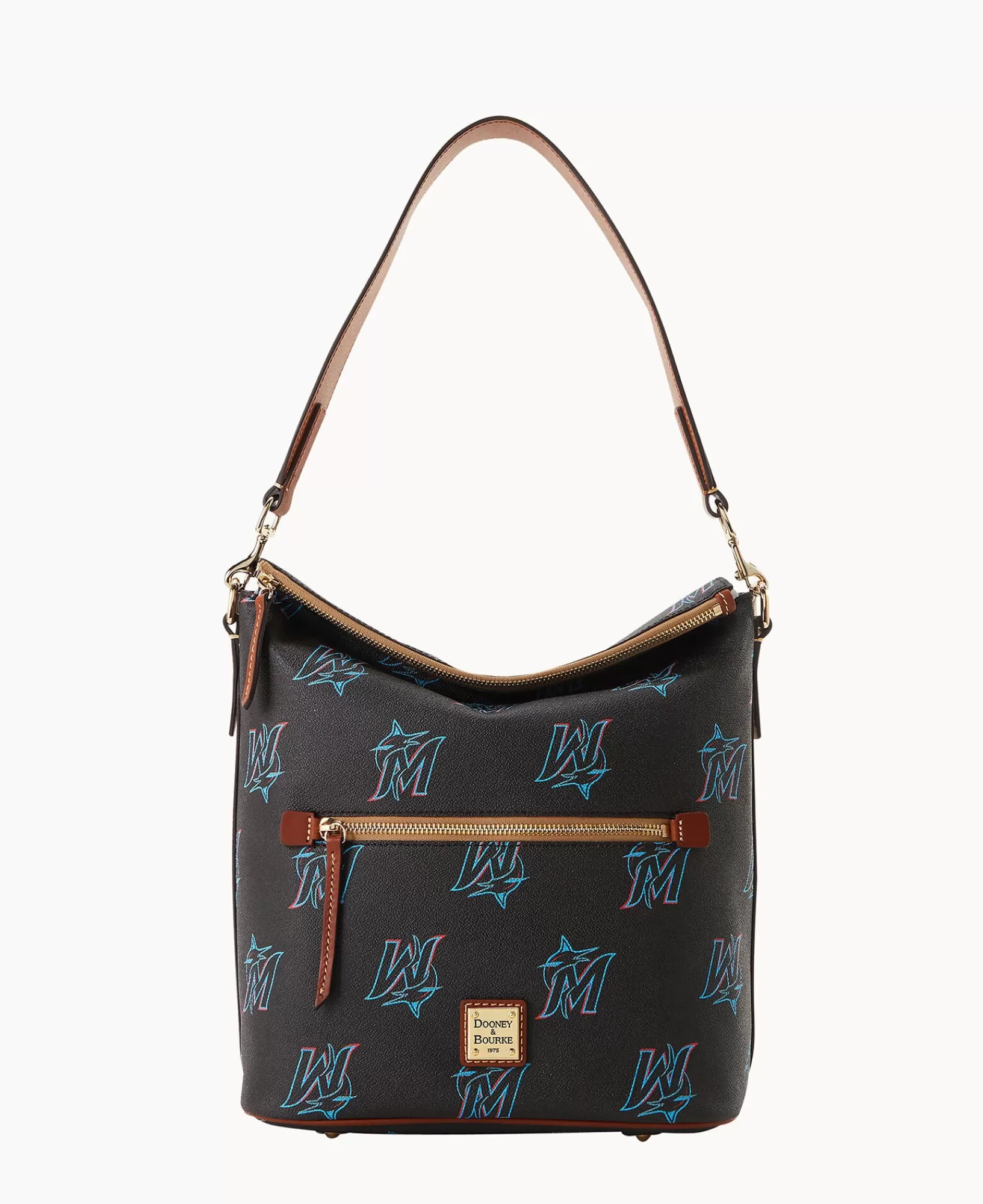 Shoulder Bags>Dooney & Bourke MLB Marlins Large Sac Black