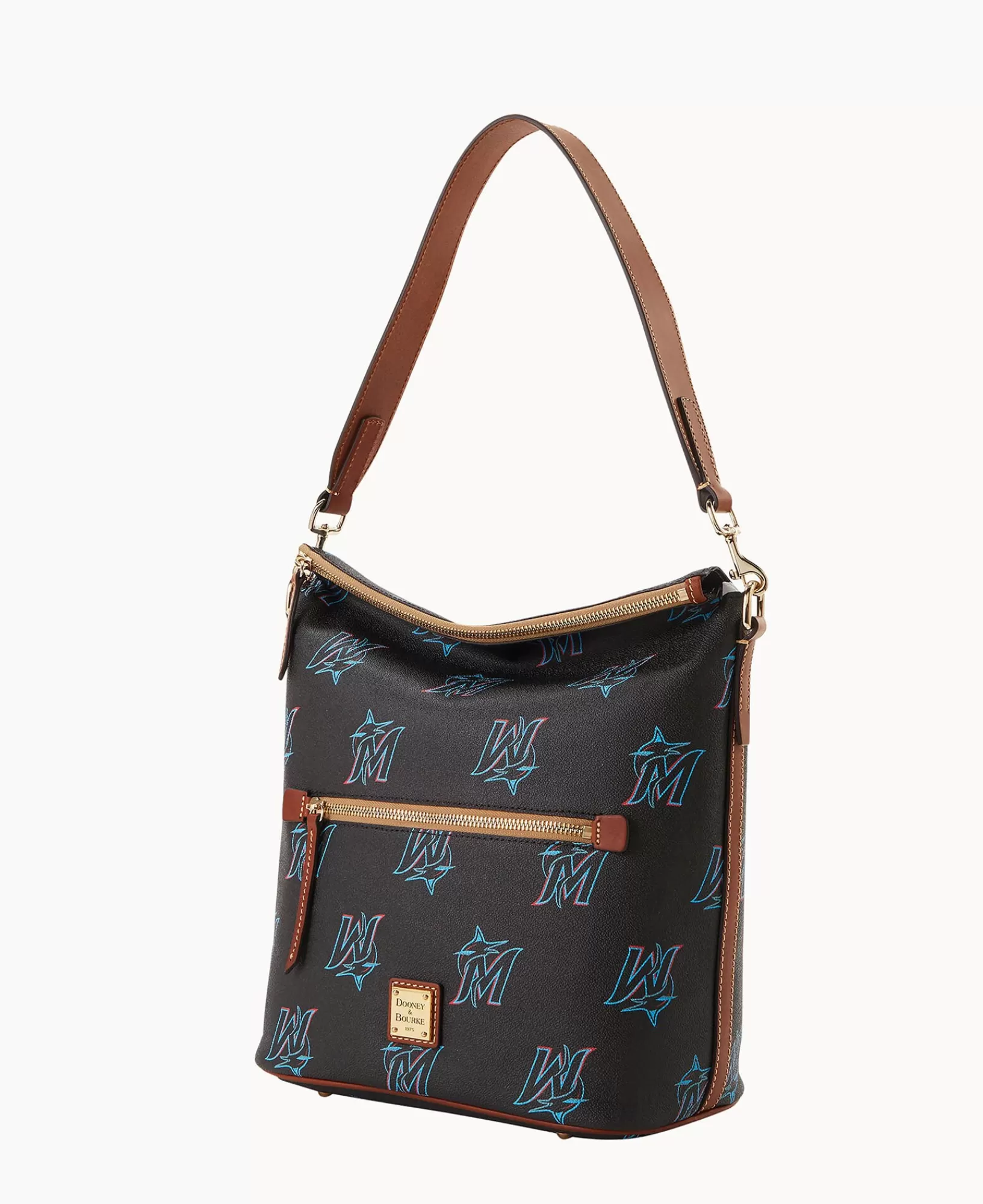 Shoulder Bags>Dooney & Bourke MLB Marlins Large Sac Black