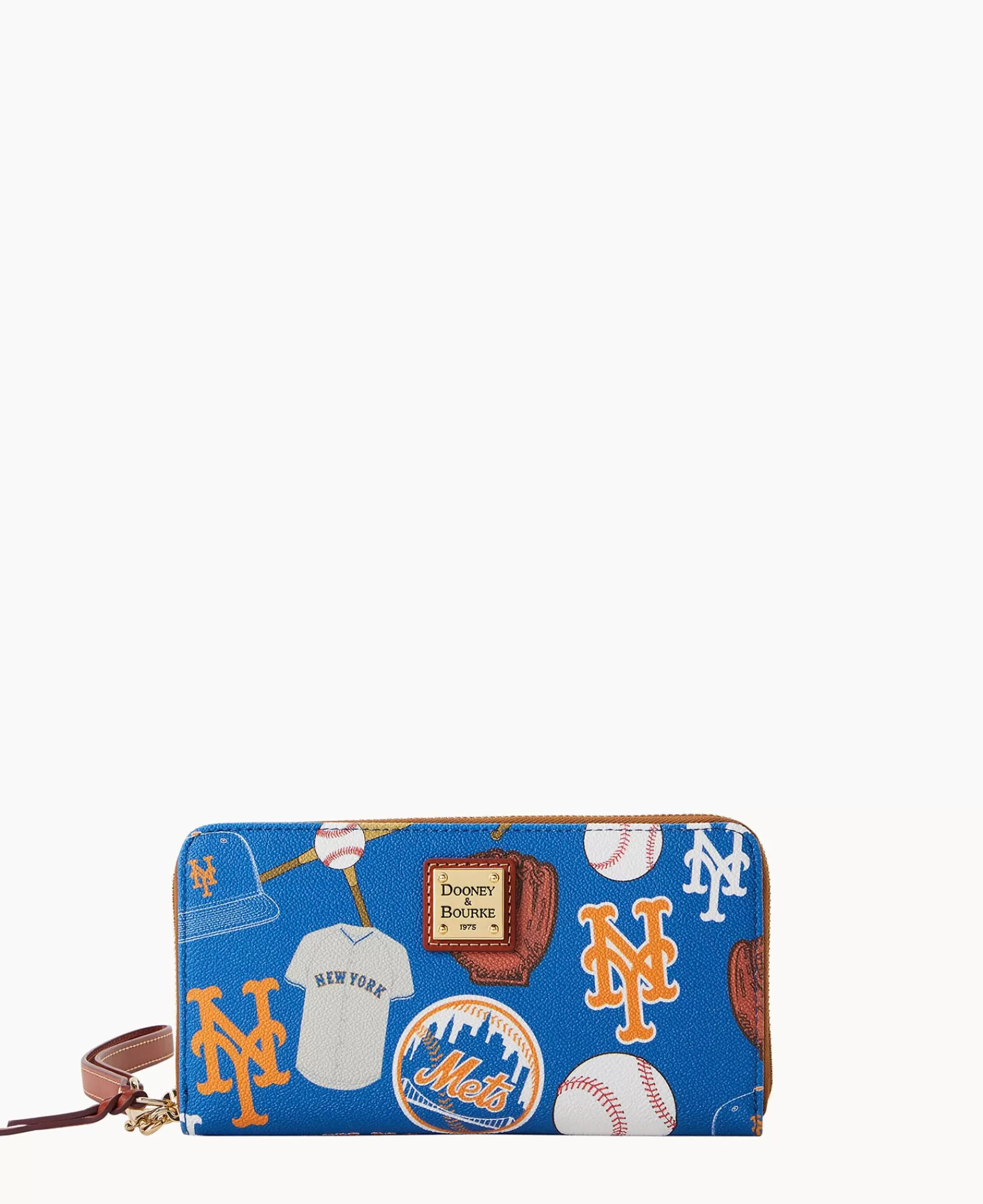 Wristlets | Wallets>Dooney & Bourke MLB Mets Large Zip Around Wristlet Blue