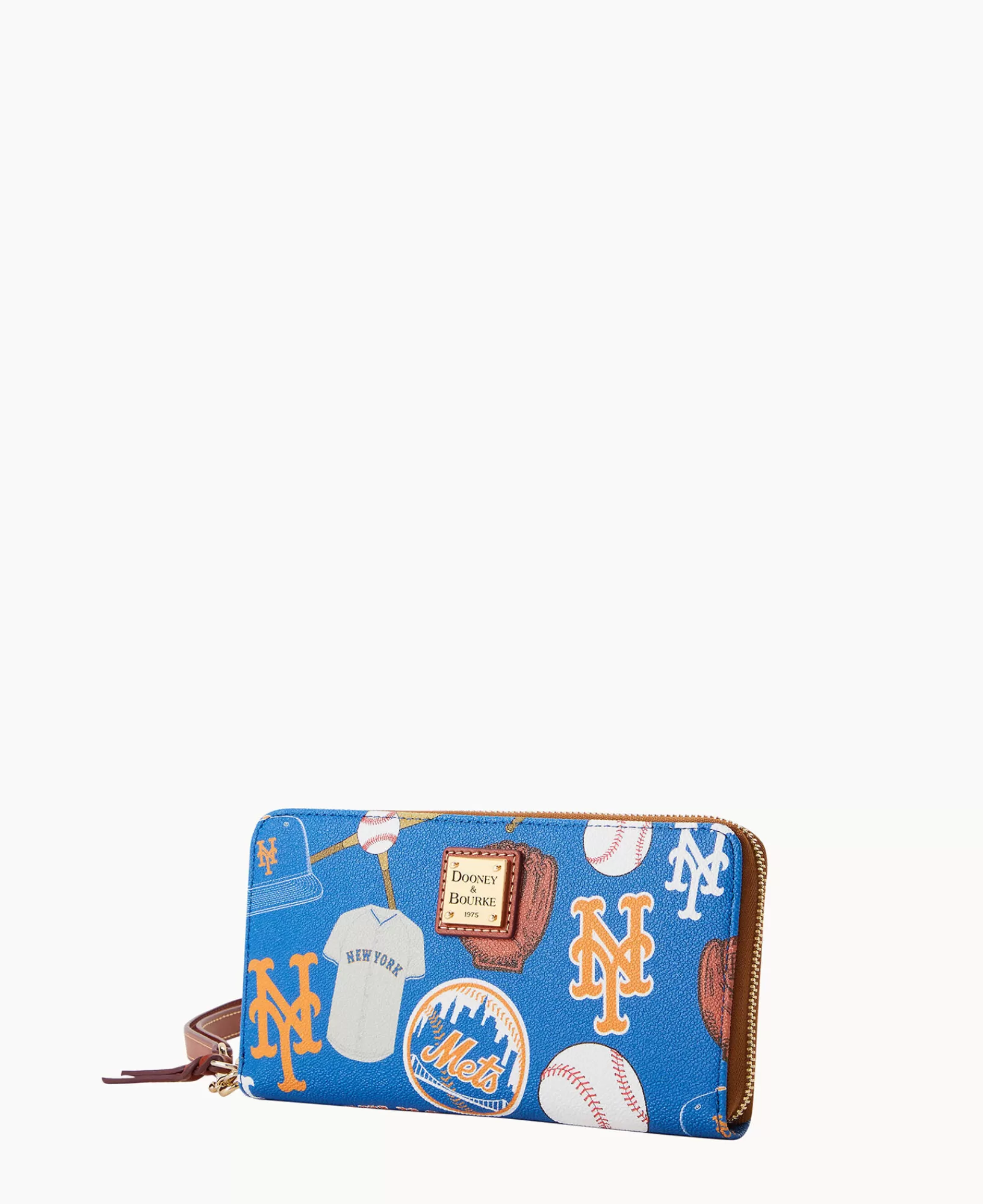 Wristlets | Wallets>Dooney & Bourke MLB Mets Large Zip Around Wristlet Blue