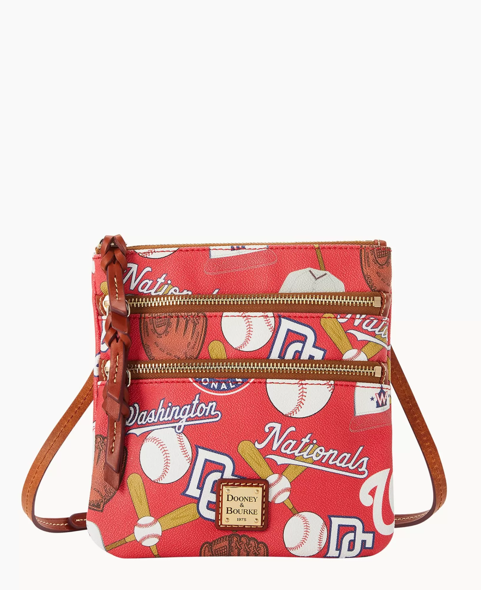 Shoulder Bags | Crossbodies>Dooney & Bourke MLB Nationals North South Triple Zip Crossbody Red