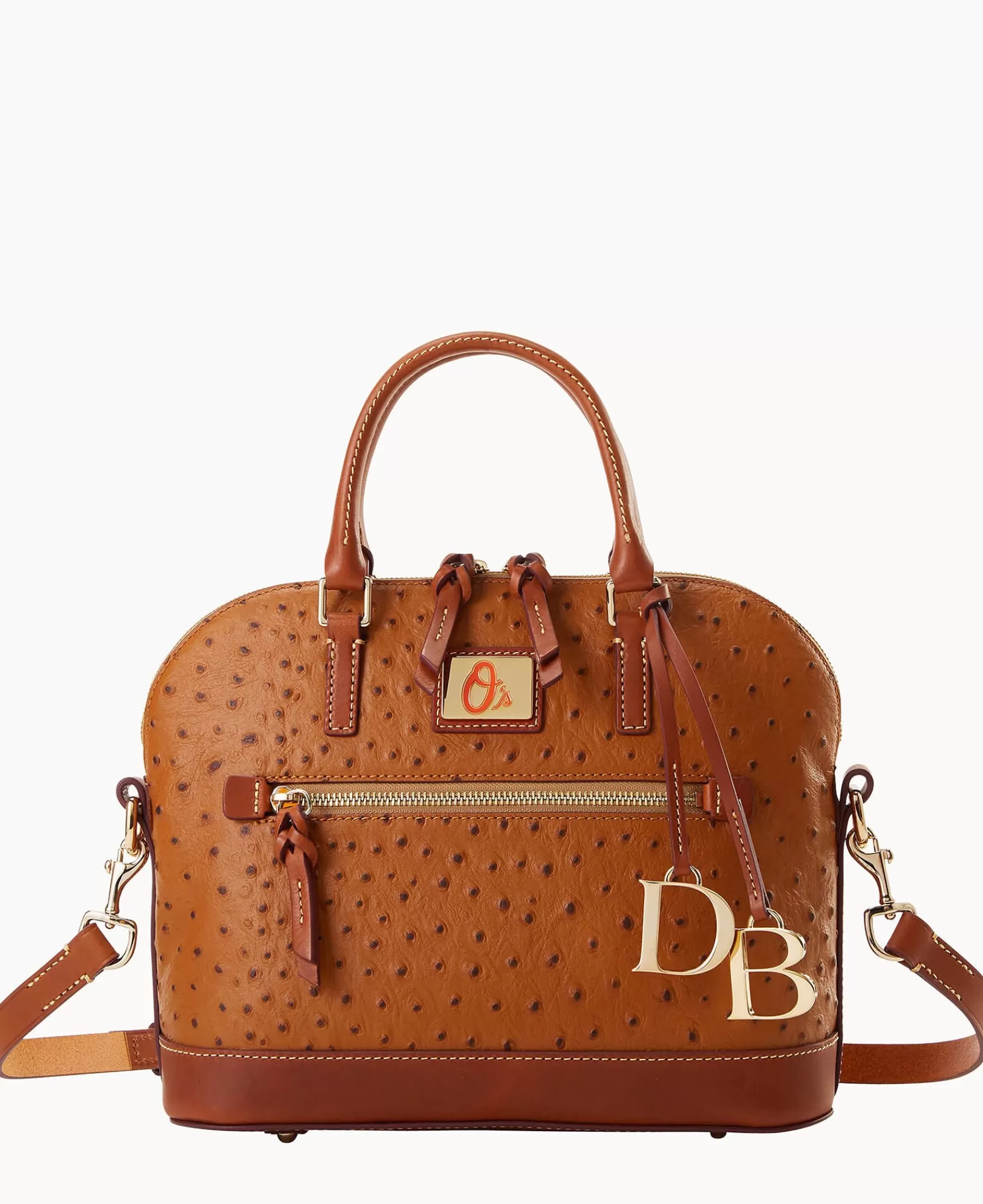 Shoulder Bags | Satchels>Dooney & Bourke MLB Orioles Domed Zip Satchel Caramel