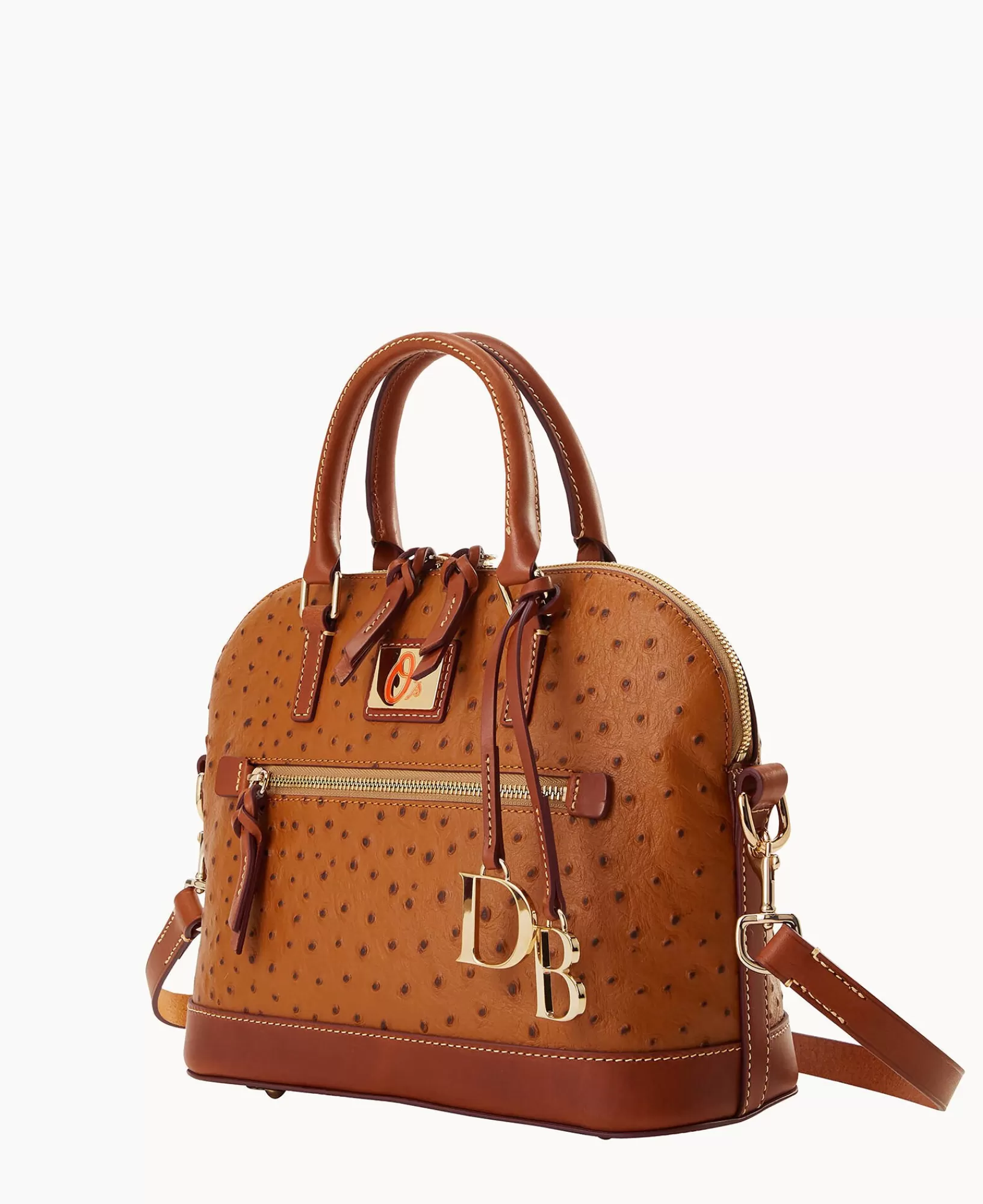 Shoulder Bags | Satchels>Dooney & Bourke MLB Orioles Domed Zip Satchel Caramel