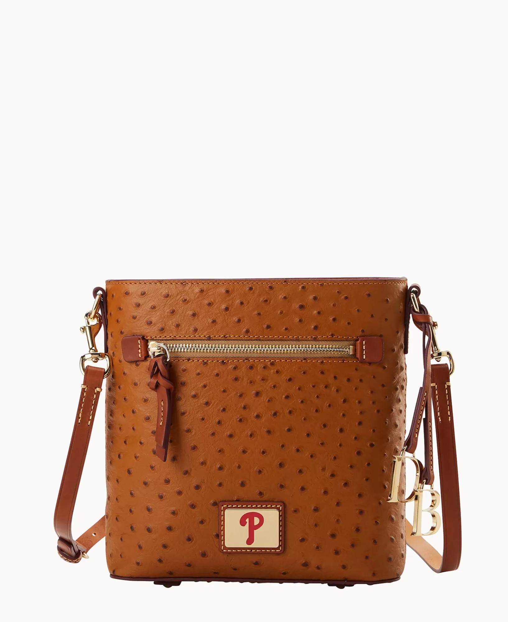 Shoulder Bags | Crossbodies>Dooney & Bourke MLB Phillies Zip Crossbody Caramel